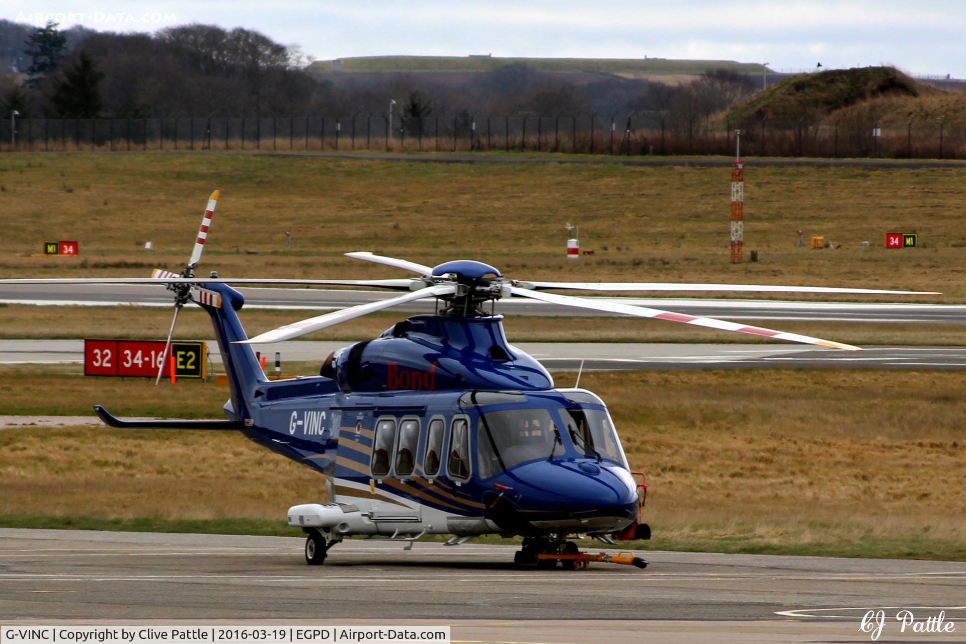 G-VINC, 2013 AgustaWestland AW-139 C/N 31478, Parked up at Aberdeen EGPD