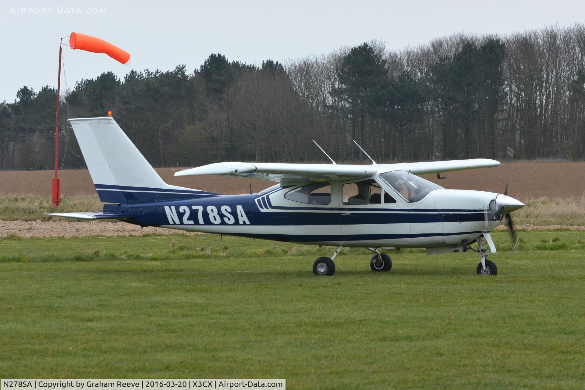 N278SA, 1974 Cessna 177RG Cardinal C/N 177RG0571, Just landed at Northrepps.
