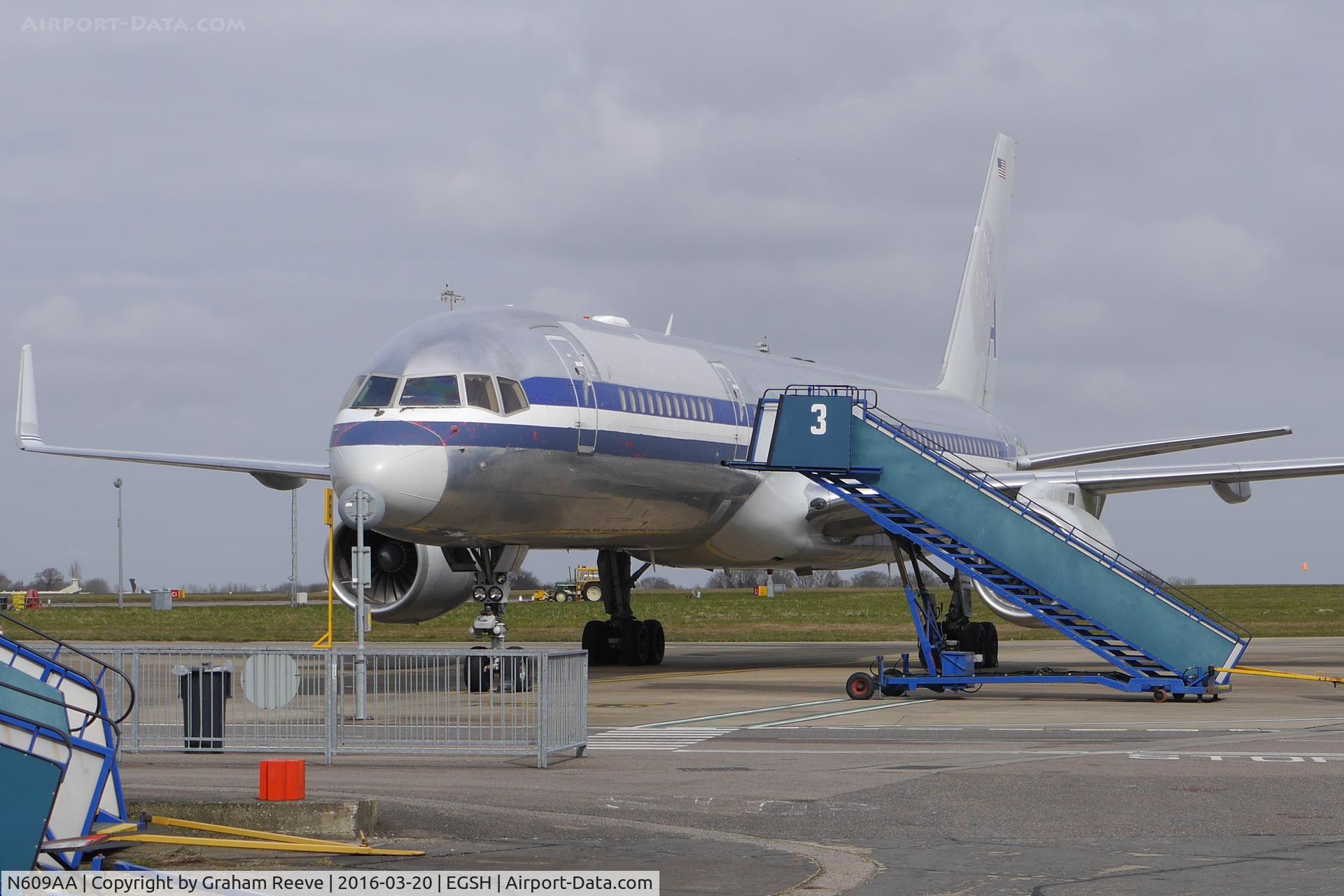 N609AA, 1996 Boeing 757-223 C/N 27447, Parked on stand at Norwich.