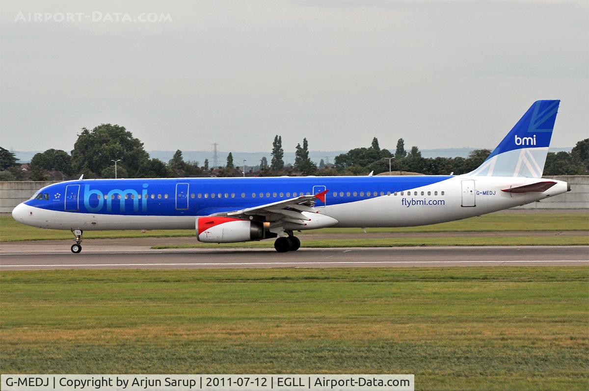 G-MEDJ, 2004 Airbus A321-231 C/N 2190, At Heathrow.
