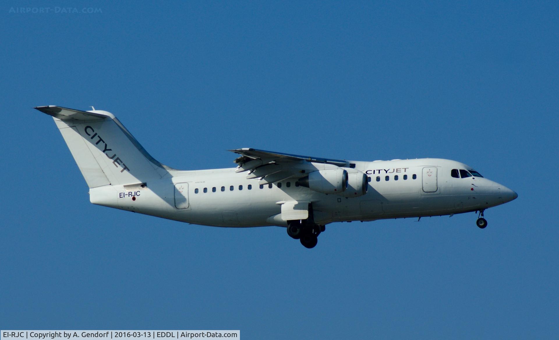 EI-RJC, 1998 British Aerospace Avro 146-RJ85 C/N E.2333, CityJet, is here landing at Düsseldorf Int'l(EDDL)