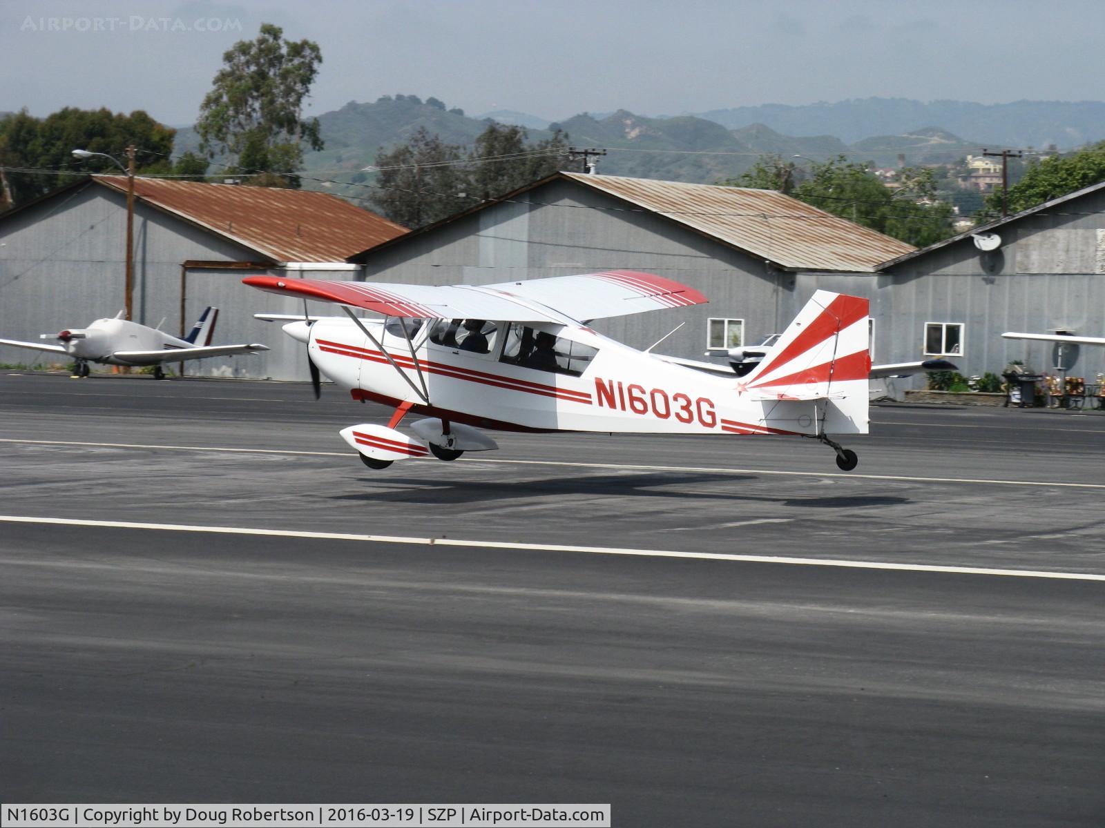 N1603G, 1968 Champion 7ECA Citabria C/N 609, 1968 Champion 7ECA CITABRIA, Lycoming O-235 115 Hp, another landing Rwy 22, dual instruction flight