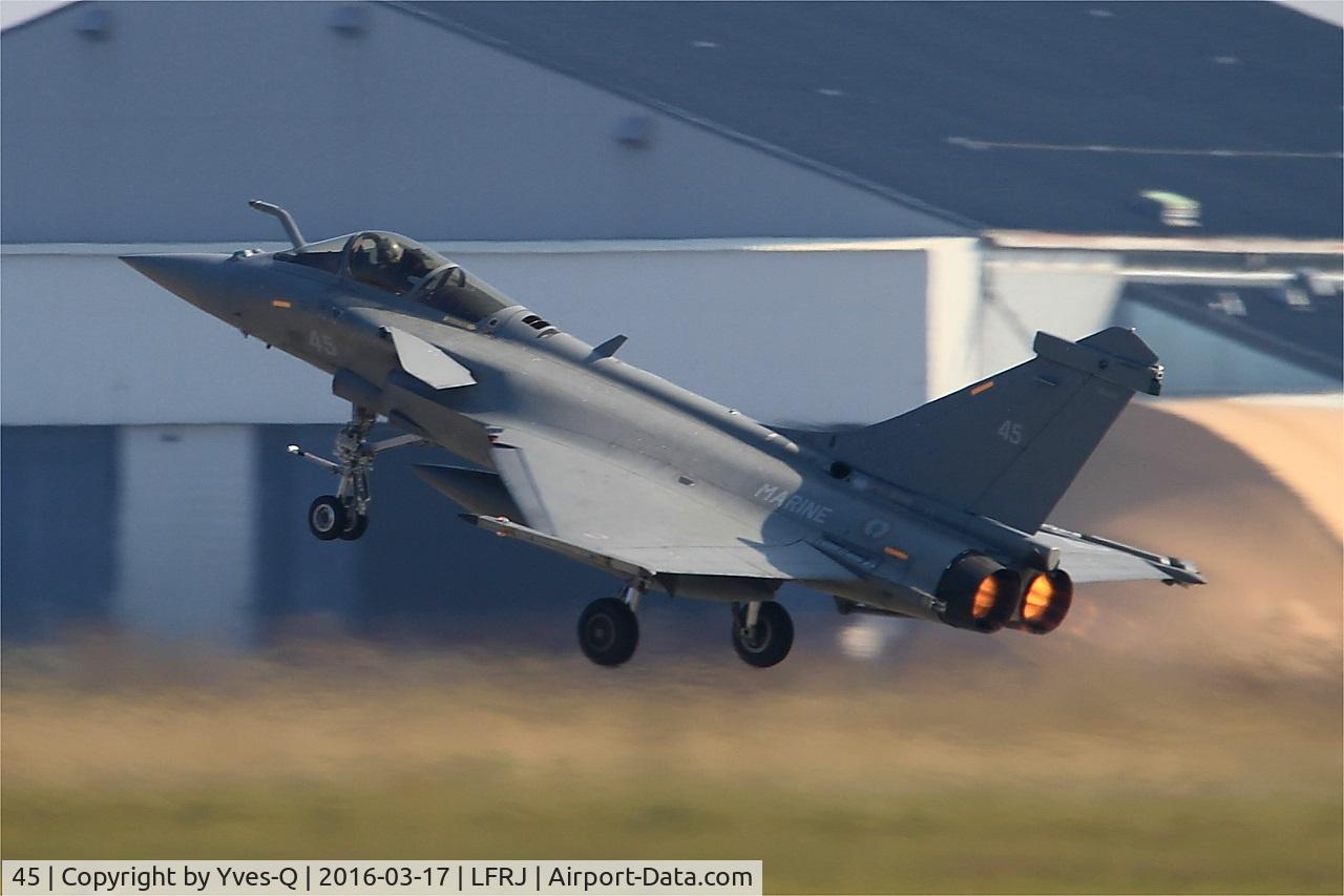 45, 2015 Dassault Rafale M C/N 45, Dassault Rafale M, Take off rwy 08, Landivisiau Naval Air Base (LFRJ)