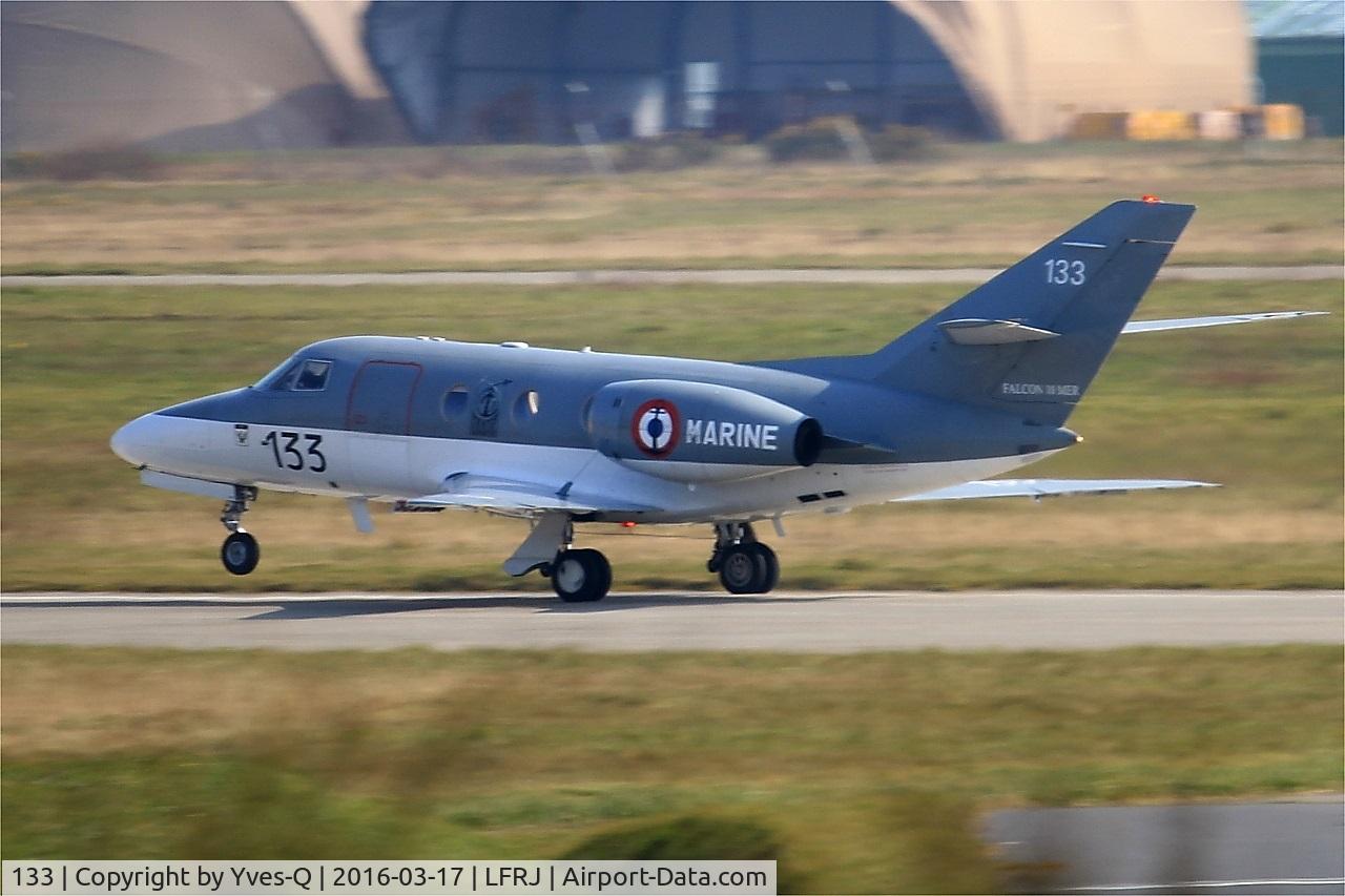 133, 1978 Dassault Falcon 10MER C/N 133, Dassault Falcon 10 MER, Landing rwy 08, Landivisiau Naval Air Base (LFRJ)