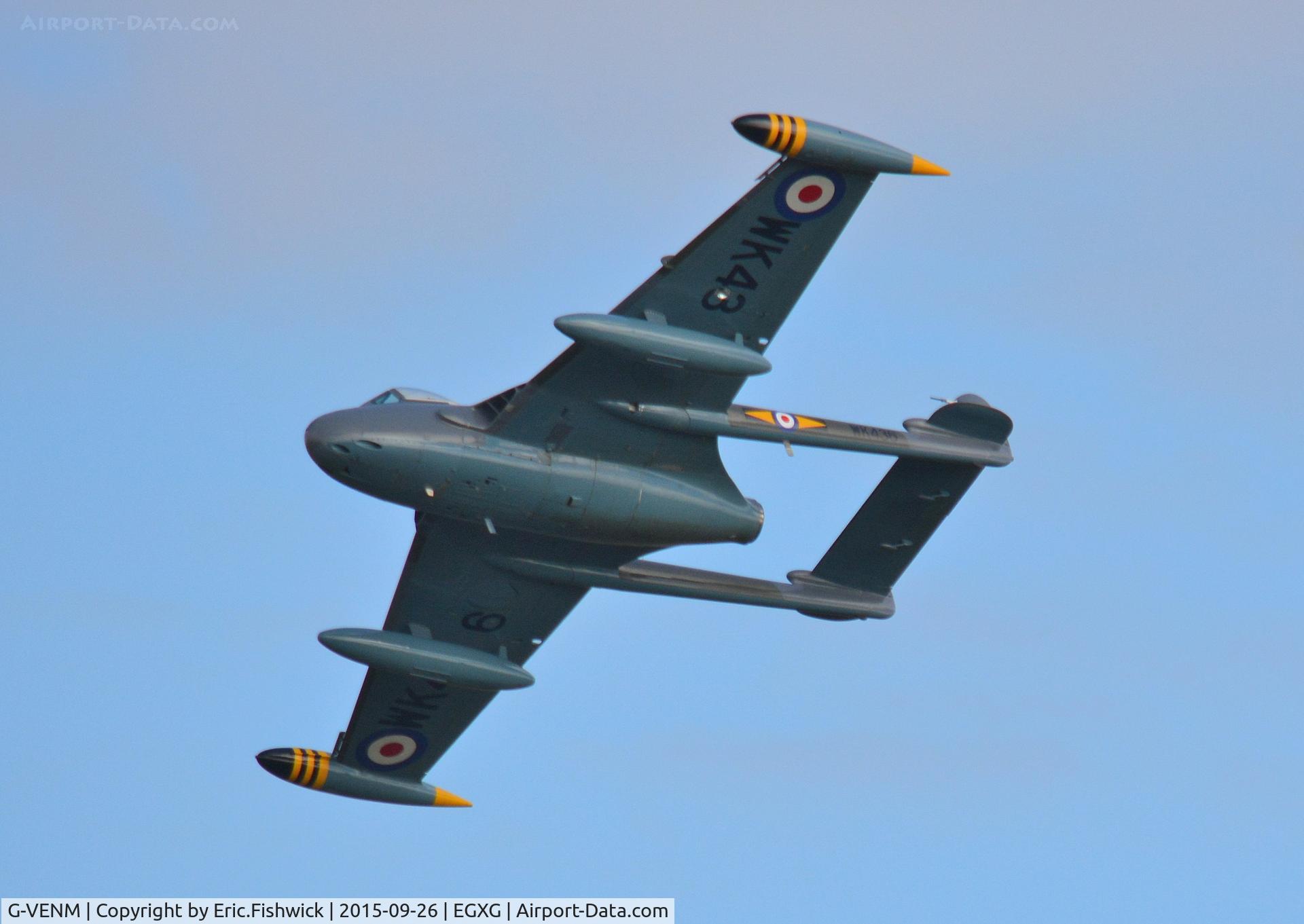 G-VENM, 1955 De Havilland DH-112 Venom FB.50 C/N 824, 44. G-VENM in display mode at The Yorkshire Air Show, Church Fenton, Sept. 2015.