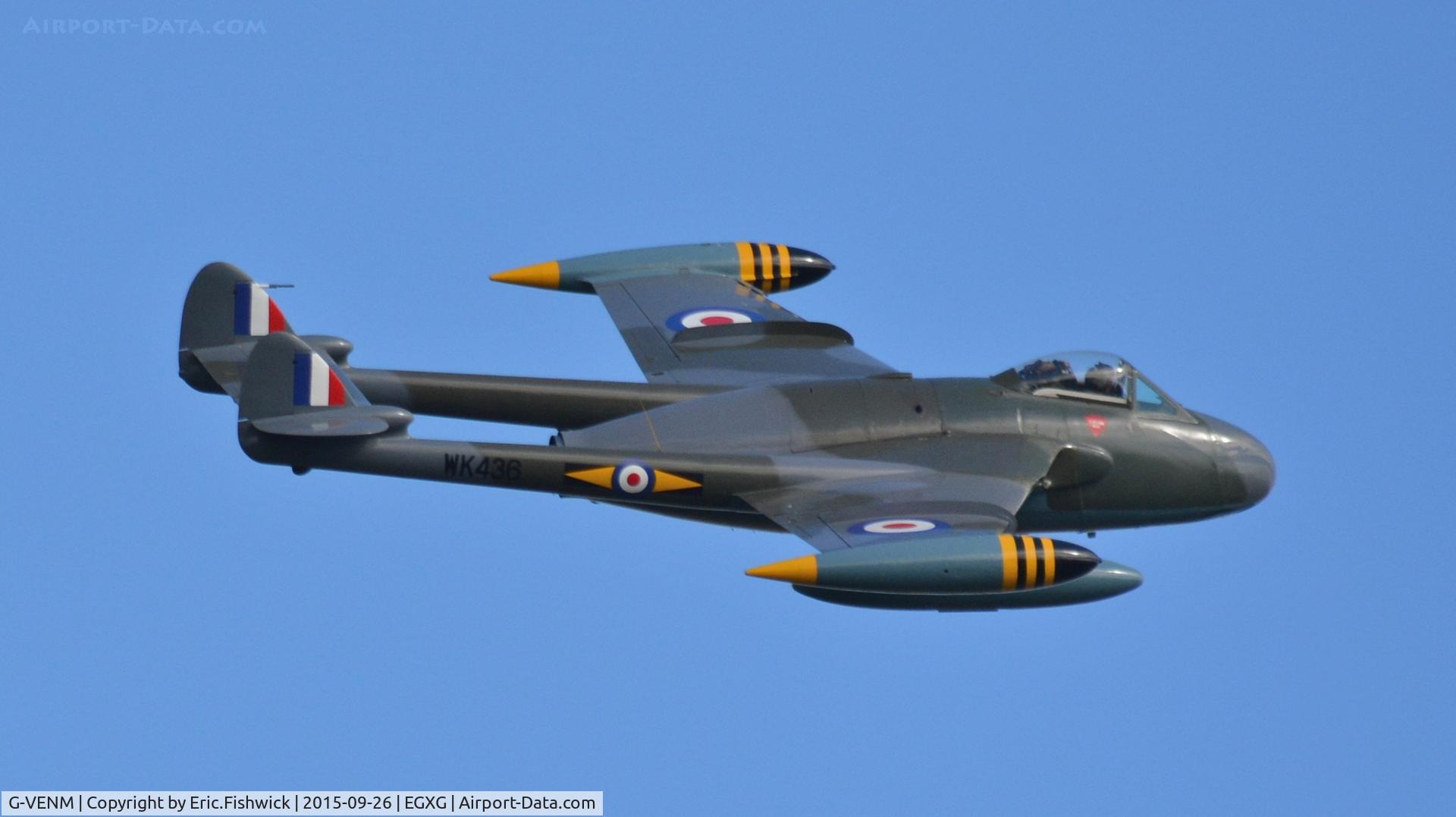 G-VENM, 1955 De Havilland DH-112 Venom FB.50 C/N 824, 42. G-VENM in display mode at The Yorkshire Air Show, Church Fenton, Sept. 2015.