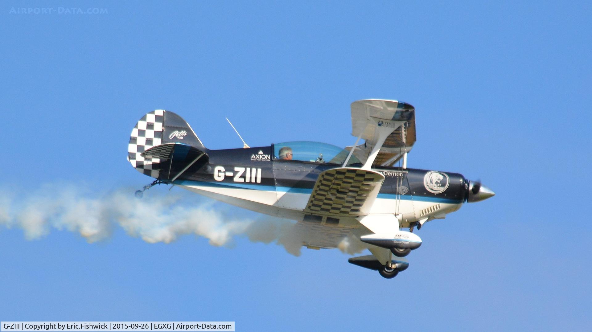 G-ZIII, 1988 Pitts S-2B Special C/N 5151, 44. G-ZIII in display mode at The Yorkshire Air Show, Church Fenton, Sept. 2015.