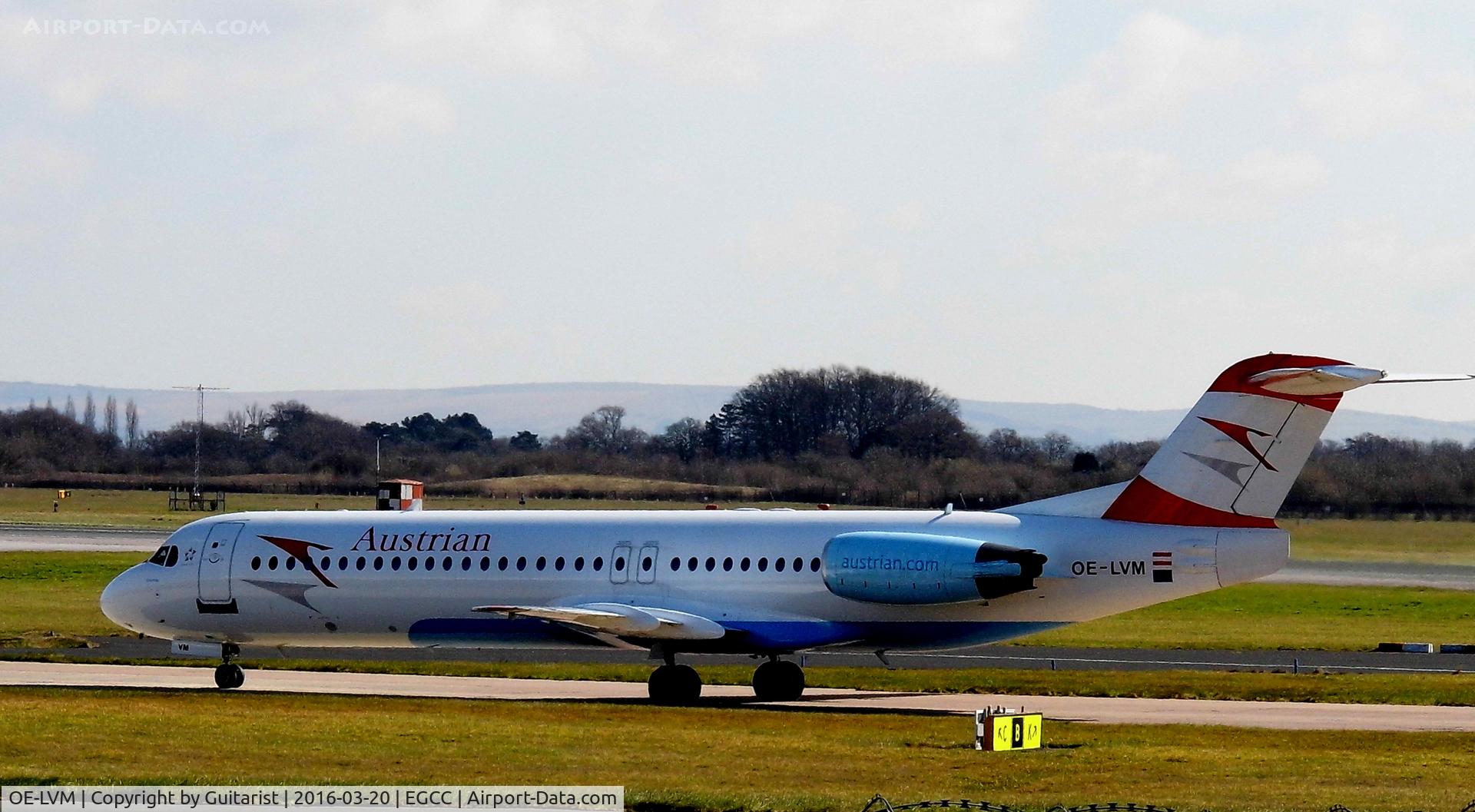 OE-LVM, 1991 Fokker F100 (F-28-0100) C/N 11361, At Manchester