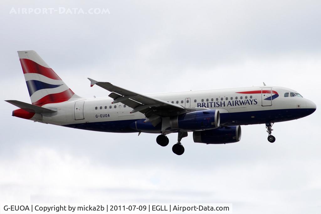 G-EUOA, 2001 Airbus A319-131 C/N 1513, Landing. Scrapped in april 2025.