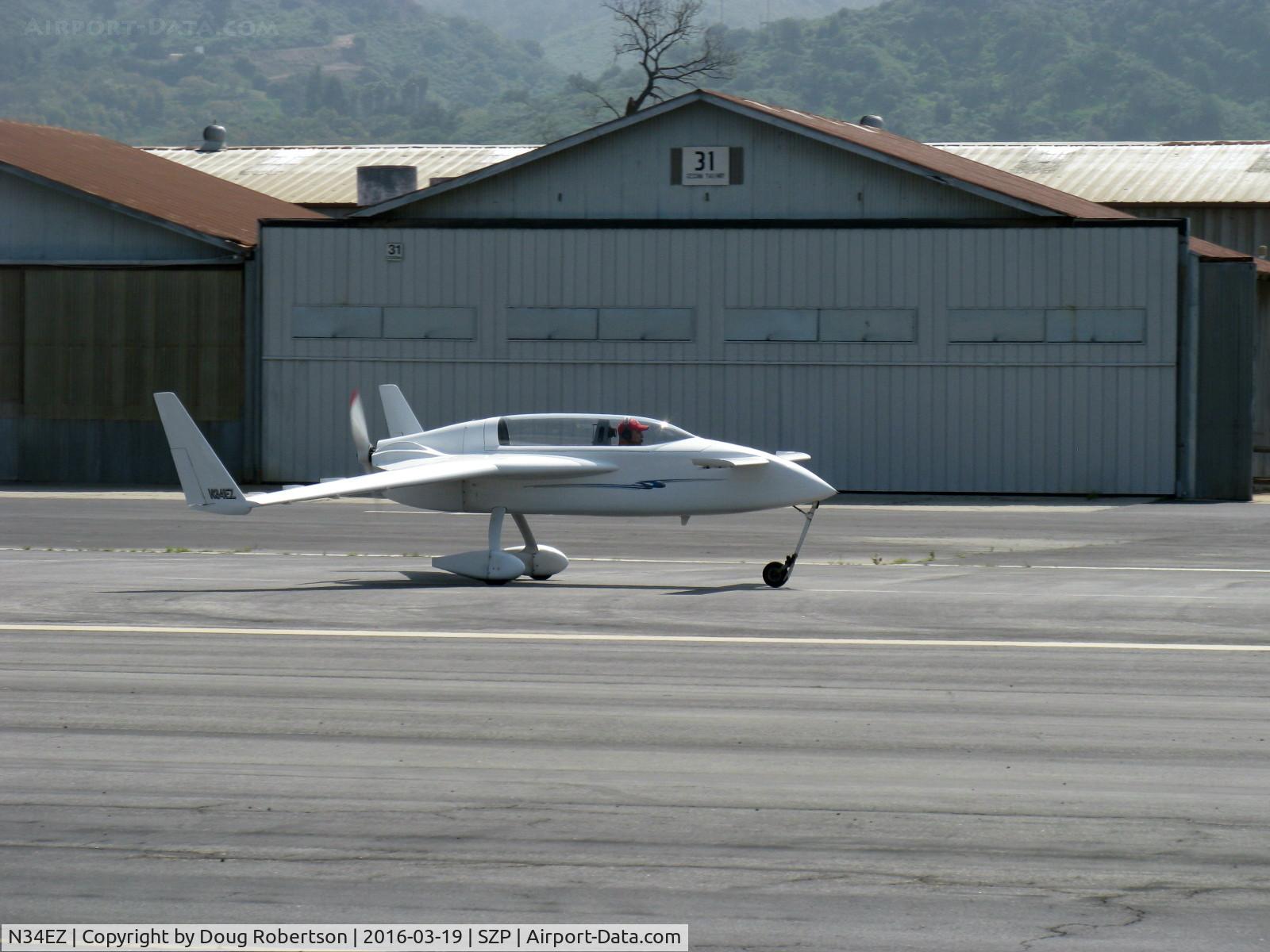N34EZ, 1998 Rutan VariEze C/N 001 (N34EZ), 1998 Gress RUTAN VARI-EZE CANARD, Continental O-200 100 Hp pusher, c/n 001, takeoff roll Rwy 22
