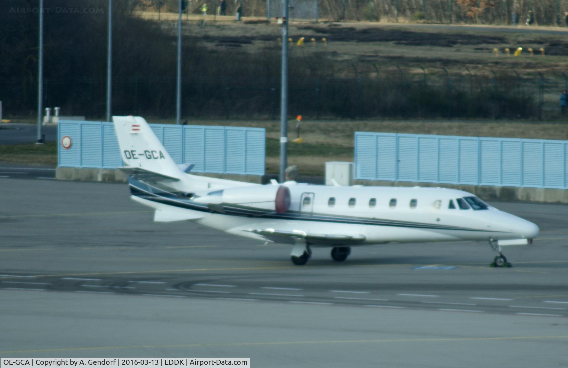 OE-GCA, 2001 Cessna 560XL Citation Excel C/N 560-5157, Goldeck-Flug (untitled), is here parked on the ramp at Köln / Bonn Airport(EDDK)