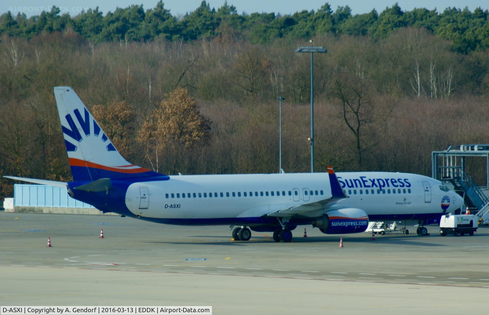 D-ASXI, 2003 Boeing 737-8CX C/N 32367, Sun Express Deutschland, is here parked at Köln / Bonn Airport(EDDK)