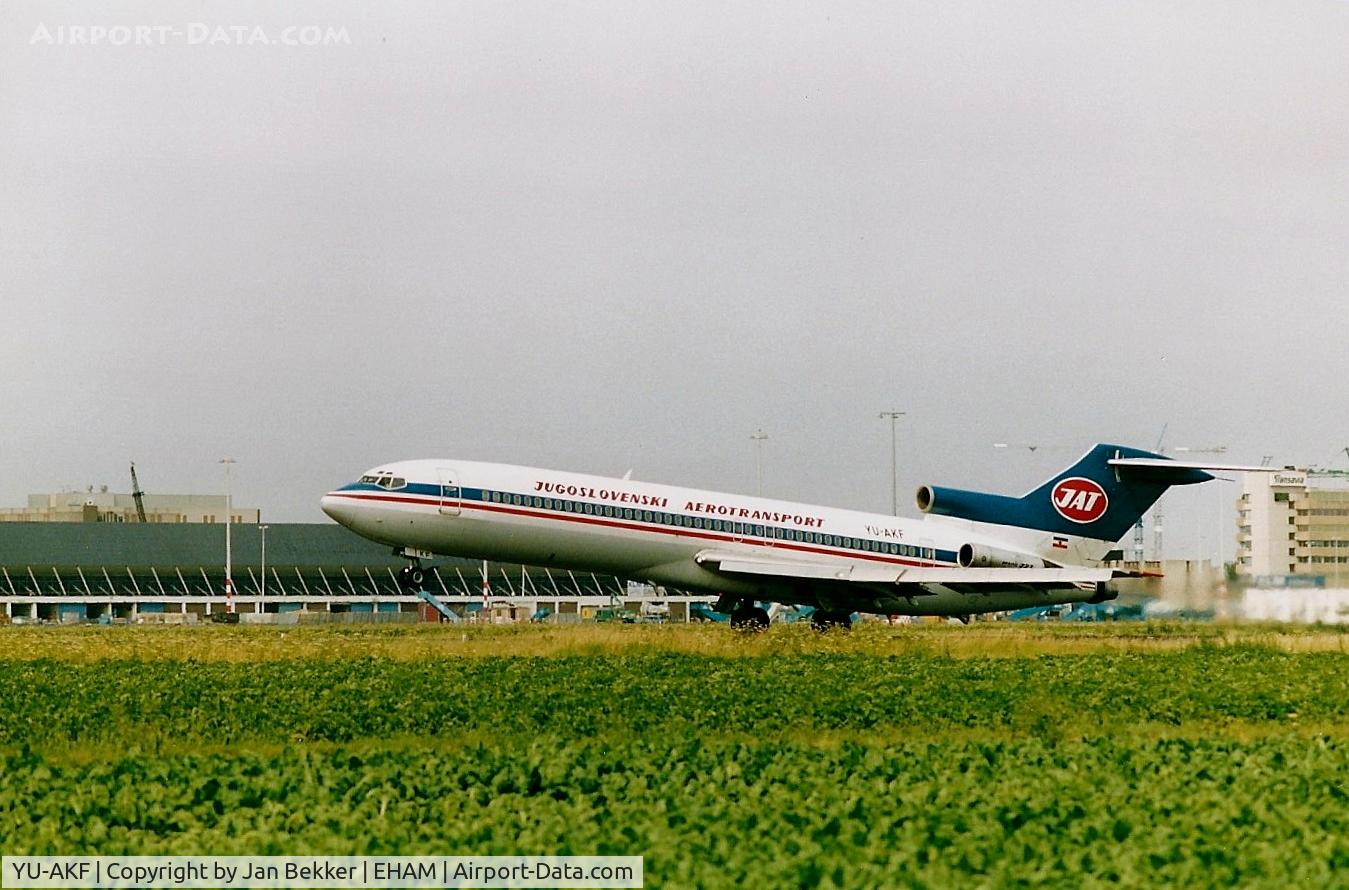 YU-AKF, 1974 Boeing 727-2H9 C/N 21038, Schiphol Juli/August 1991