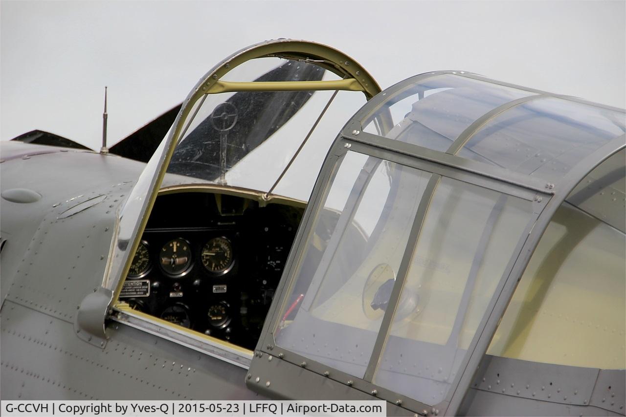 G-CCVH, 1939 Curtiss H-75A-1 C/N 12881, Curtiss H-75A-1, Close view of cockpit, La Ferté-Alais airfield (LFFQ) Airshow 2015