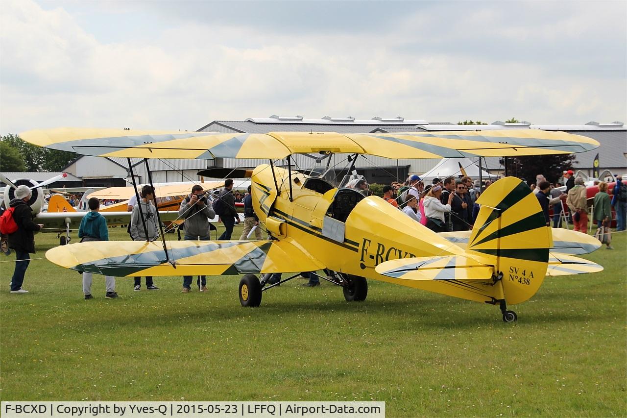 F-BCXD, 1946 Stampe and Vertongen SV-4A C/N 438, Stampe-Vertongen SV-4A, Static display, La Ferté-Alais Airfield (LFFQ) Air show 2015