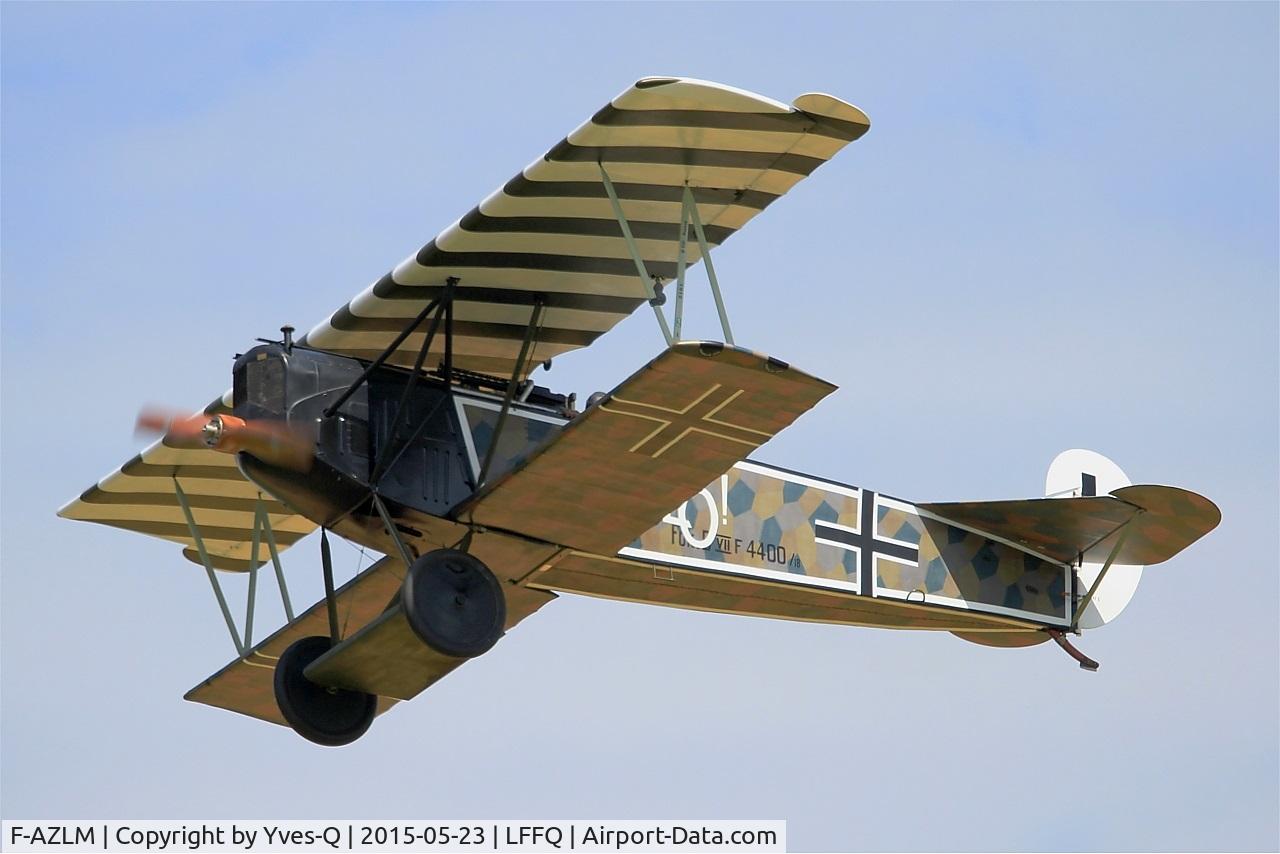 F-AZLM, 2007 Fokker D-VIIF Replica C/N 01MF, Fokker DVIIF replica, On display, La Ferté-Alais Airfield (LFFQ) Air Show 2015