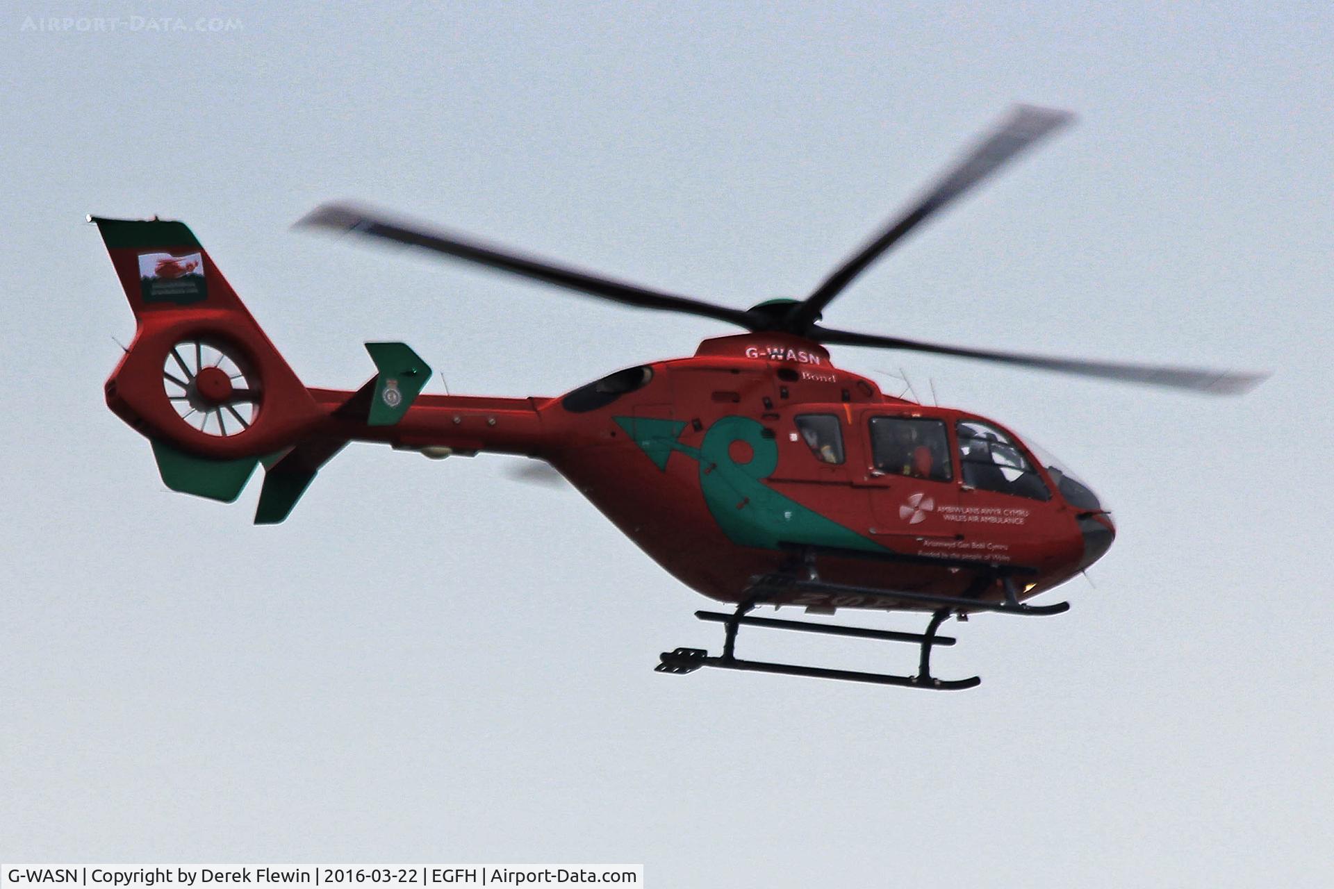 G-WASN, 2008 Eurocopter EC-135T-2+ C/N 0746, EC-135T-2+, Bond Air Services, Swansea based, seen shortly after lifting and departing to the east.