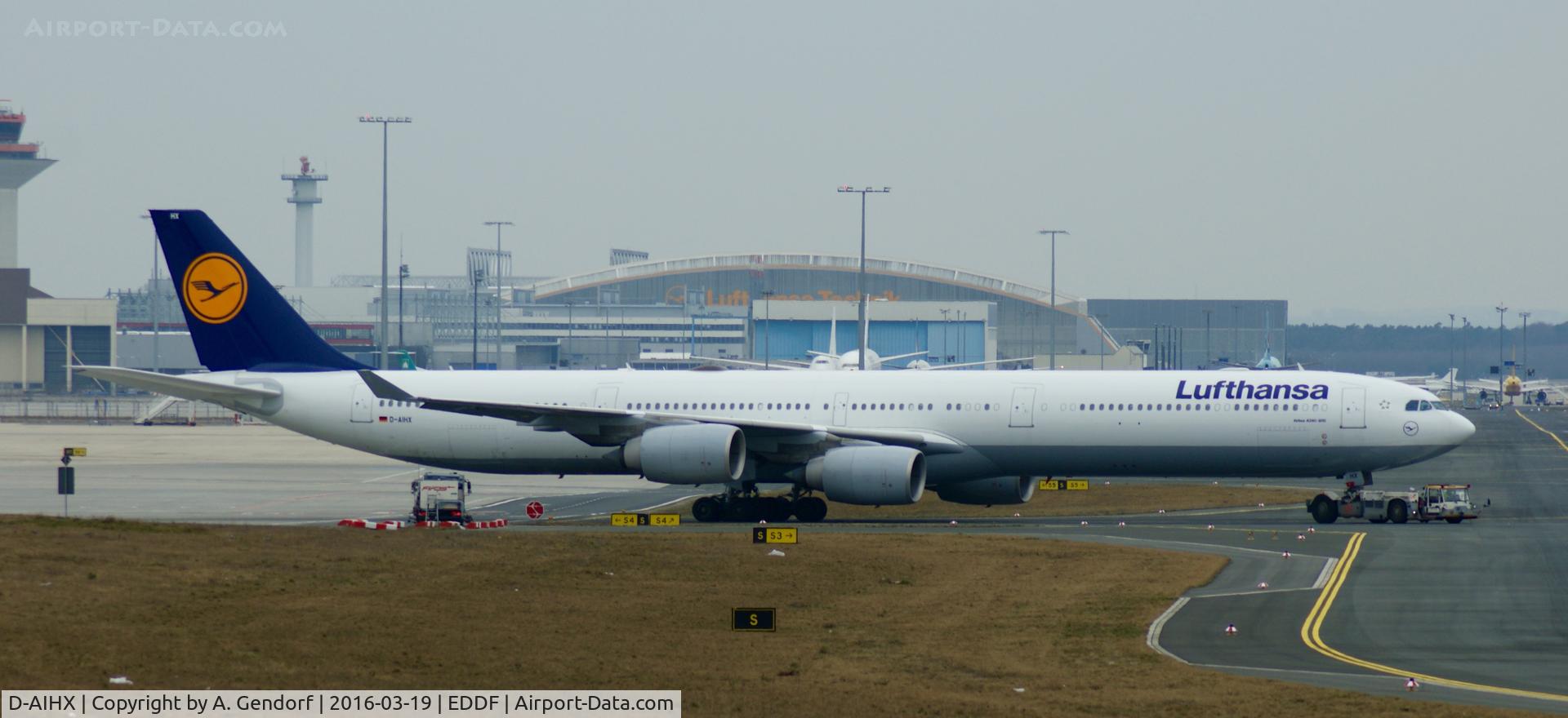D-AIHX, 2009 Airbus A340-642 C/N 981, Lufthansa, is here at Frankfurt Rhein/Main(EDDF)