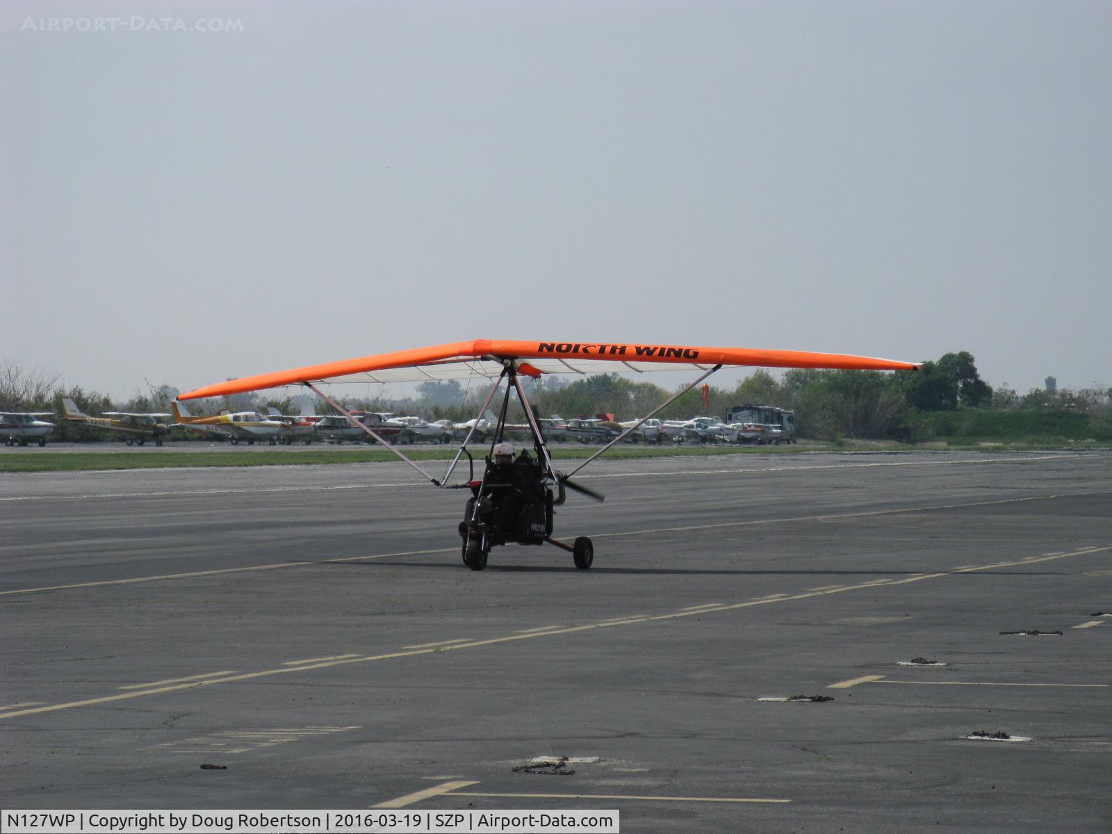 N127WP, 2006 North Wing Apache ST C/N 001, 2006 North Wing Design APACHE ST weight-shift control Experimental class trike, Rotax 582UL-99 64 Hp, 3-blade pusher prop, taxi to Rwy 22