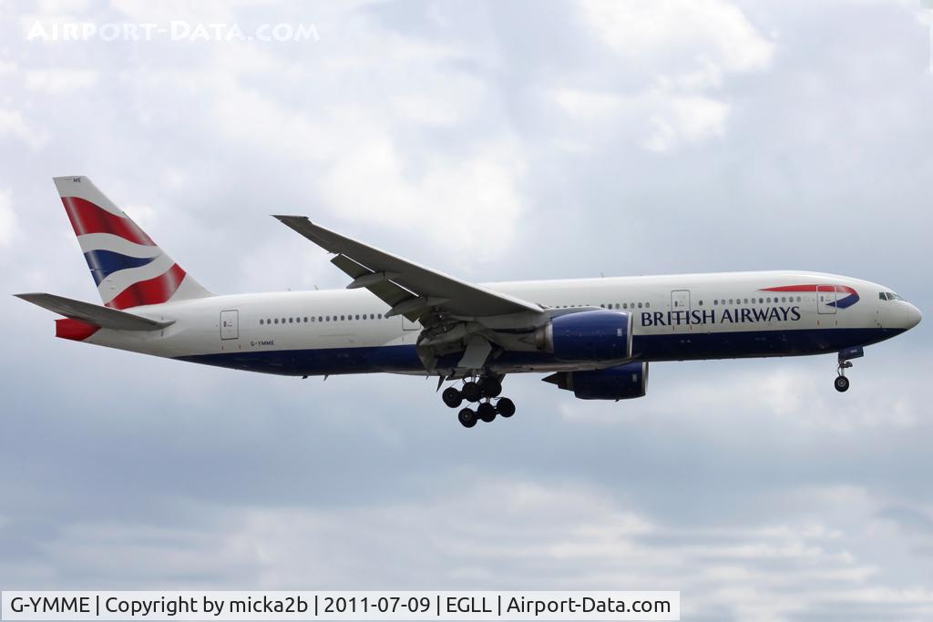 G-YMME, 2000 Boeing 777-236/ER C/N 30306, Landing