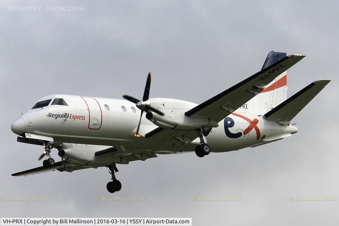 VH-PRX, 1992 Saab 340B C/N 340B-303, finals to 16R