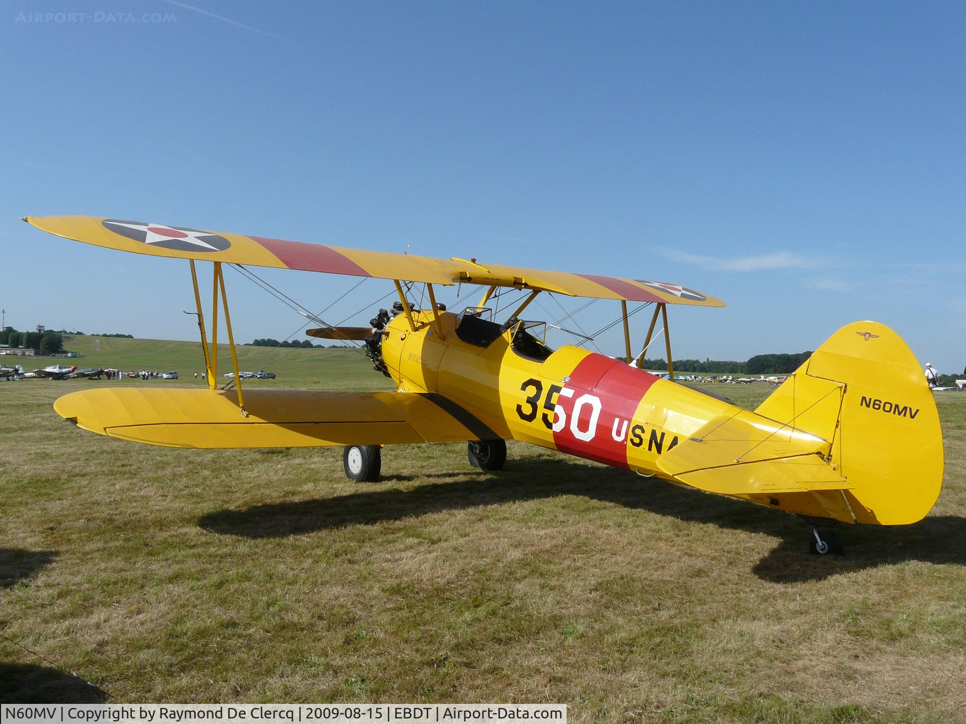 N60MV, 1943 Boeing A75N1(PT17) C/N 75-8360, 2009 Schaffen fly in.