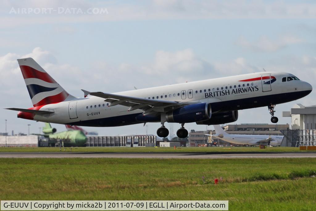 G-EUUV, 2008 Airbus A320-232 C/N 3468, Landing