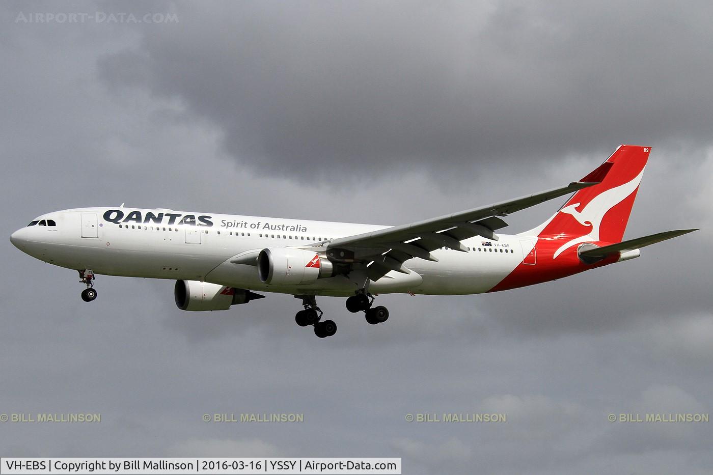 VH-EBS, 2011 Airbus A330-202 C/N 1258, finals to 16R