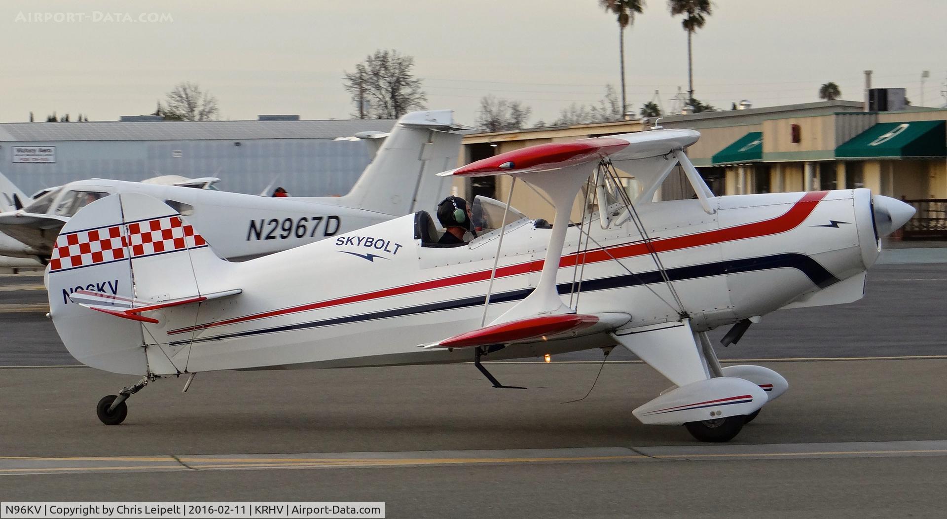N96KV, 2004 Steen Skybolt C/N 2004, Locally-based 2004 Steen Skybolt taxing to Aerodynamic's ramp at Reid Hillview Airport, San Jose, CA.