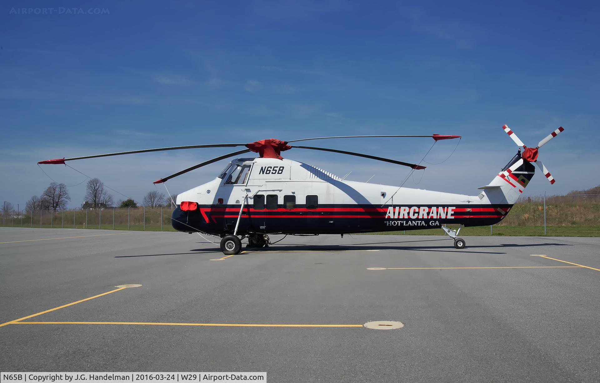 N65B, Sikorsky S-58JT C/N 58-1589, At Bay Bridge Airport MD.  Ex- German Navy. Flew in Taiwan as B-13103 and in Canada as C-FLOG.  USN BuNo 150816.