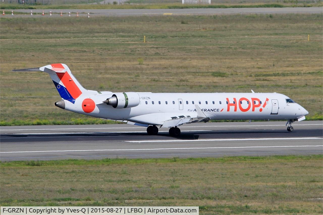 F-GRZN, 2007 Canadair CRJ-700 (CL-600-2C10) Regional Jet C/N 10264, Canadair Regional Jet CRJ-702, Landing rwy 14R, Toulouse-Blagnac airport (LFBO-TLS)