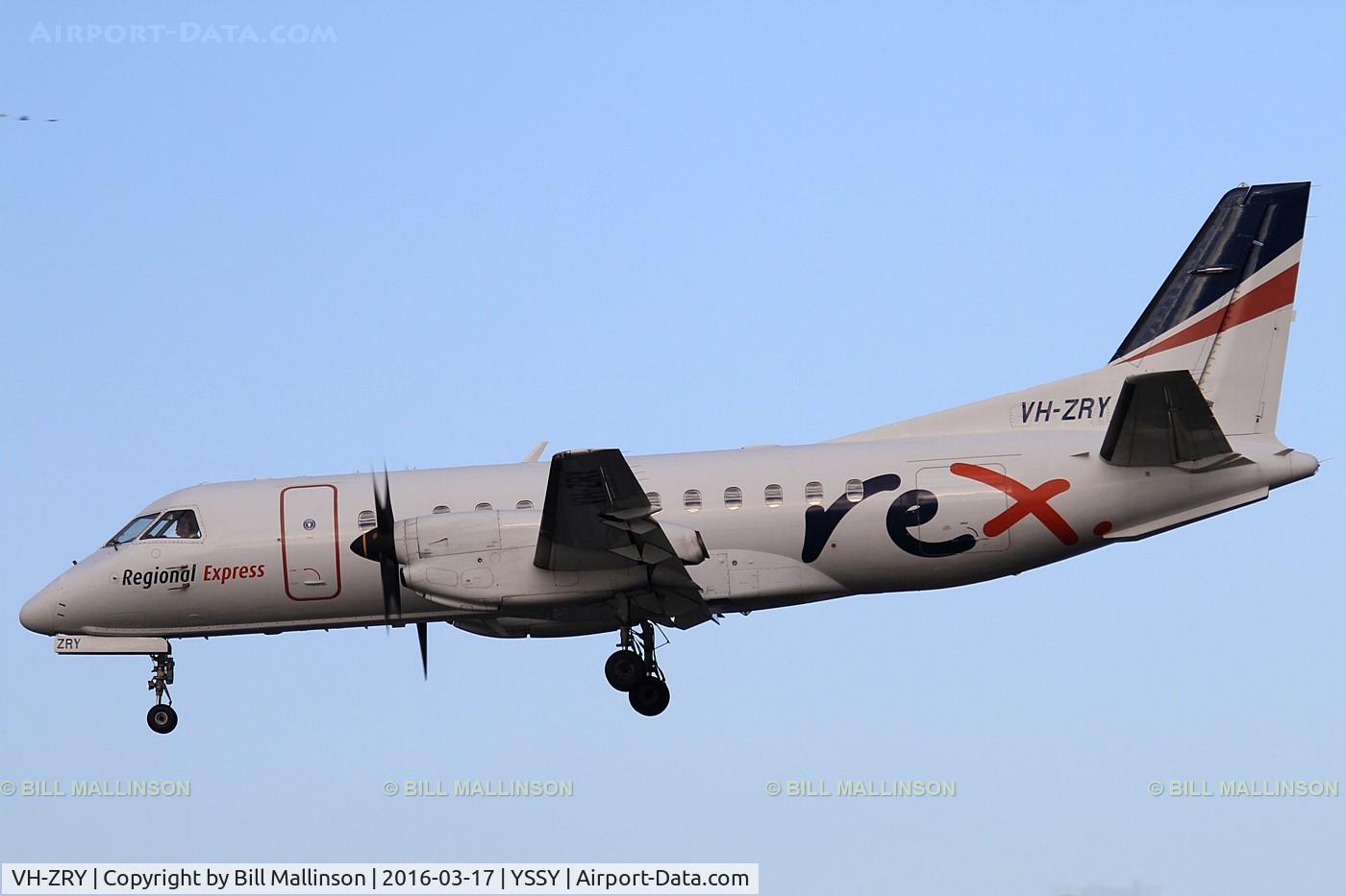 VH-ZRY, Saab 340B C/N 340B-401, finals to 16R