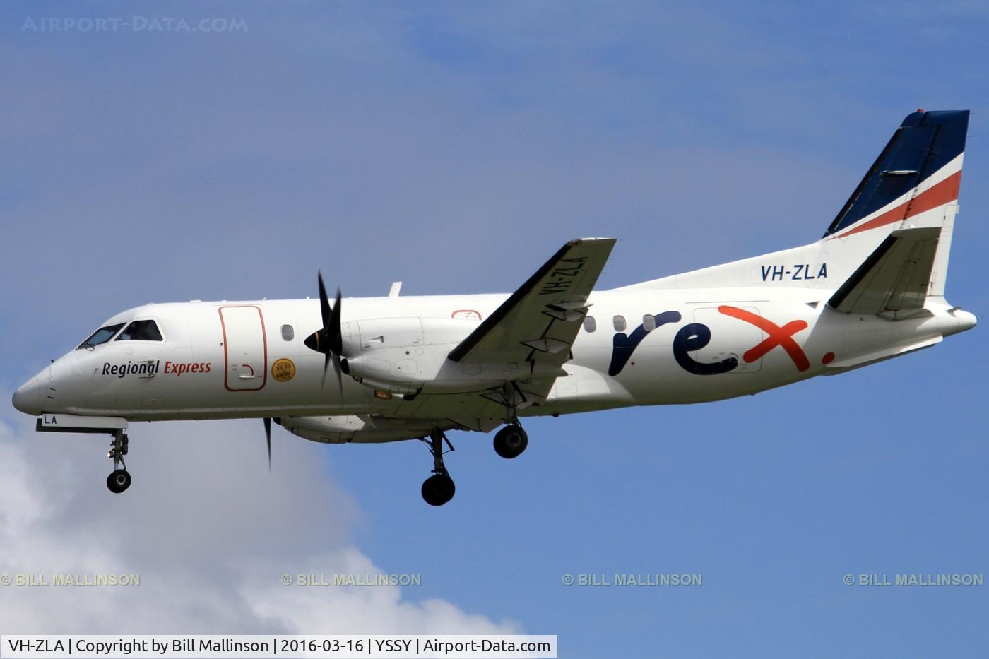 VH-ZLA, 1995 Saab SF340B C/N 340B-371, finals to 16R