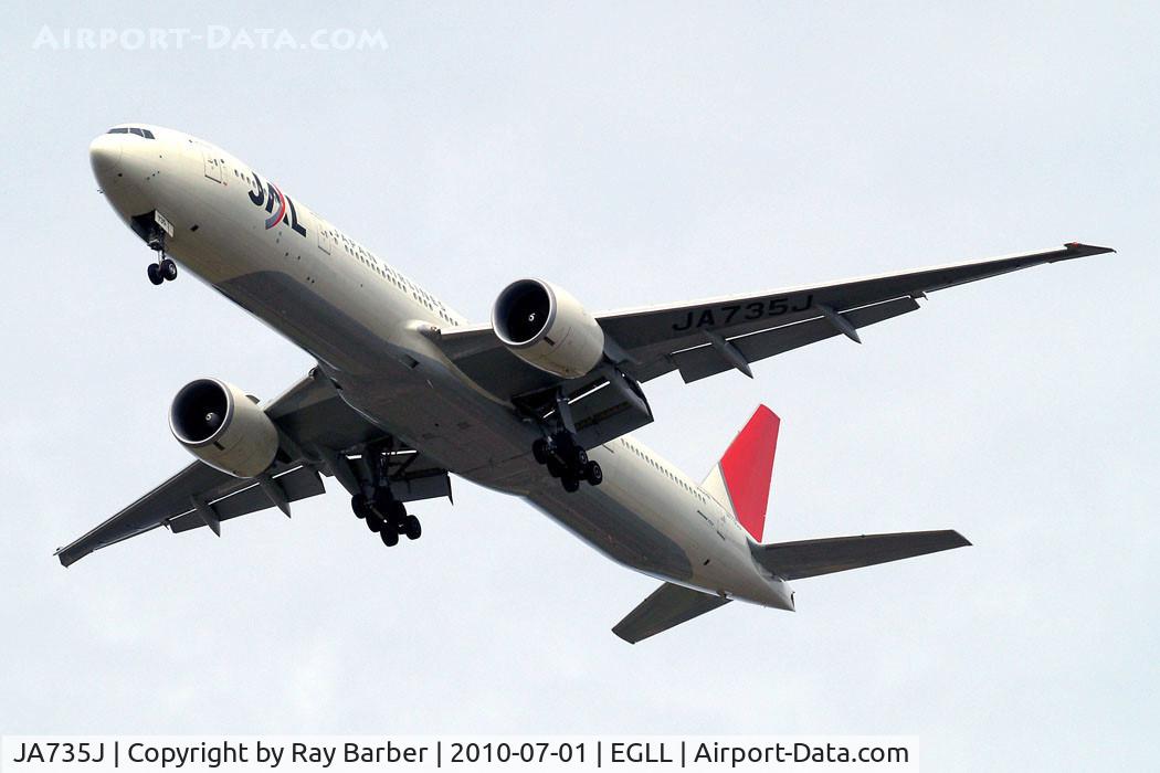 JA735J, 2006 Boeing 777-346/ER C/N 32434, Boeing 777-346ER [32434] (JAL-Japan Airlines) Home~G 01/07/2010. On approach 27R.