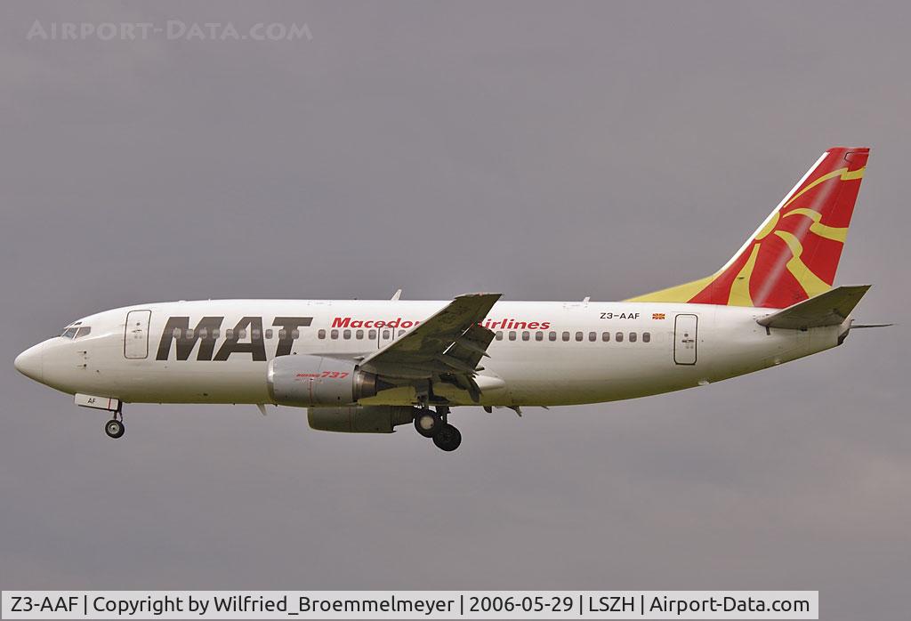 Z3-AAF, 1988 Boeing 737-3B7 C/N 23858, MAT - Macedonian Airlines
