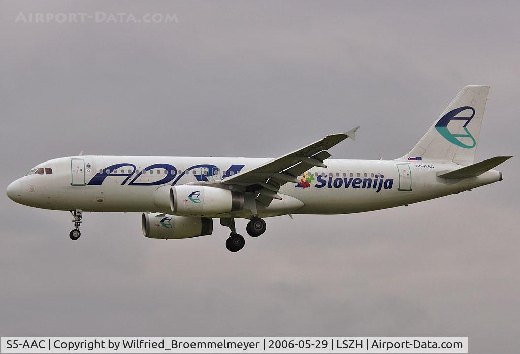 S5-AAC, 1990 Airbus A320-231 C/N 0114, Adria Airways