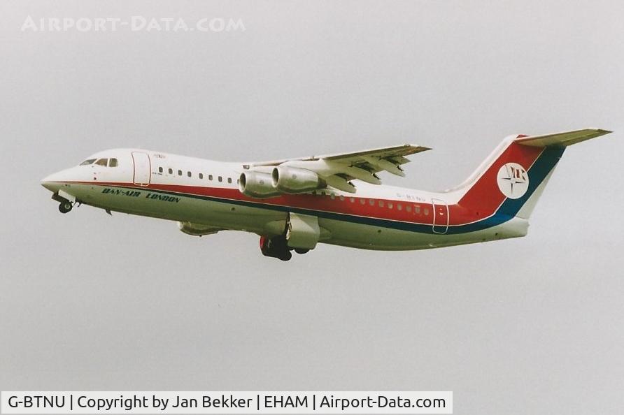 G-BTNU, 1990 British Aerospace BAe.146-300 C/N E3155, Schiphol August 1991 Analoog