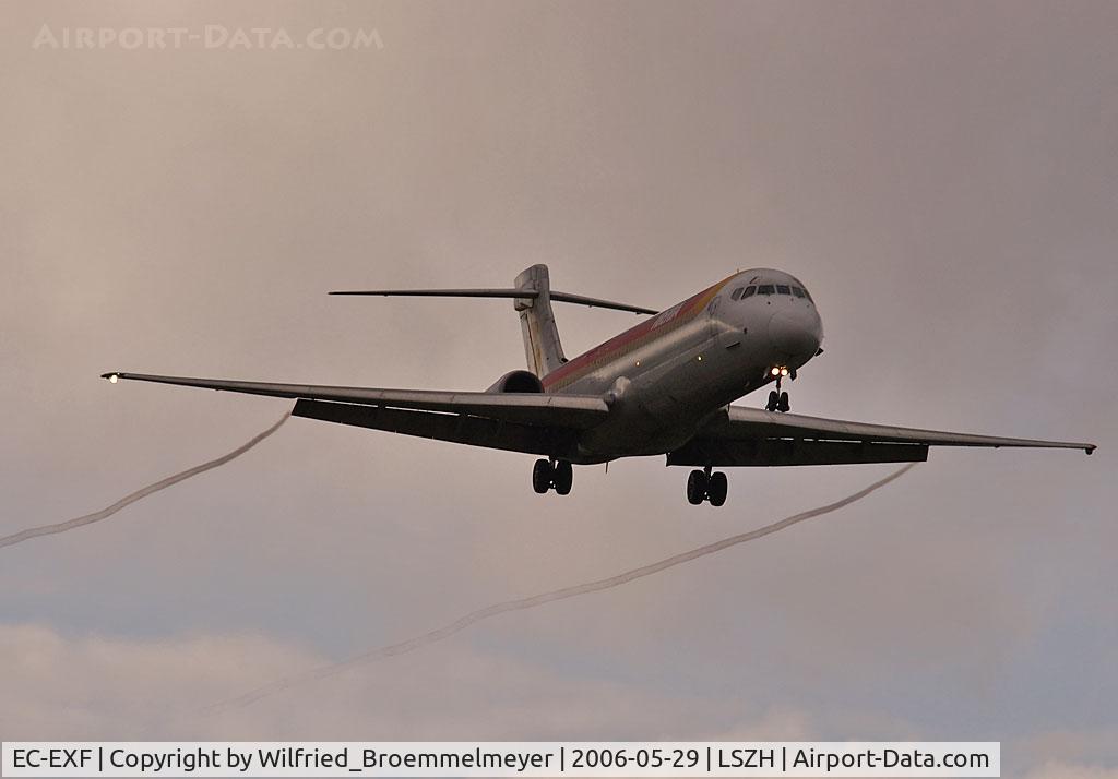 EC-EXF, 1990 McDonnell Douglas MD-87 (DC-9-87) C/N 49832, Iberia / ILS Approach to Runway 14