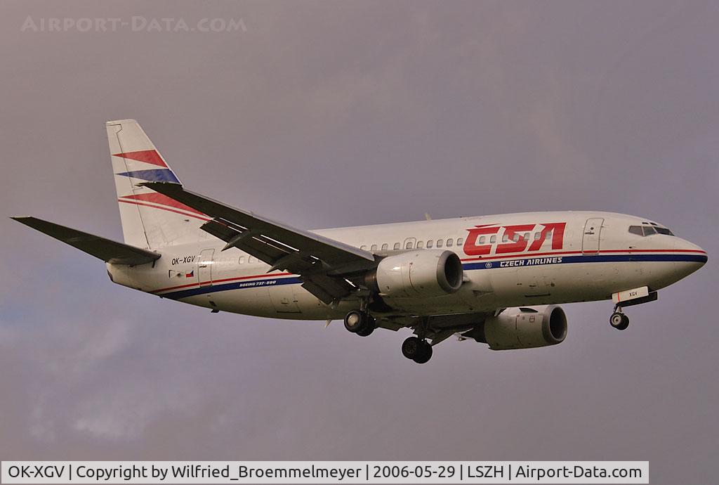OK-XGV, 1992 Boeing 737-5H6 C/N 26445, CSA - Czech Airlines