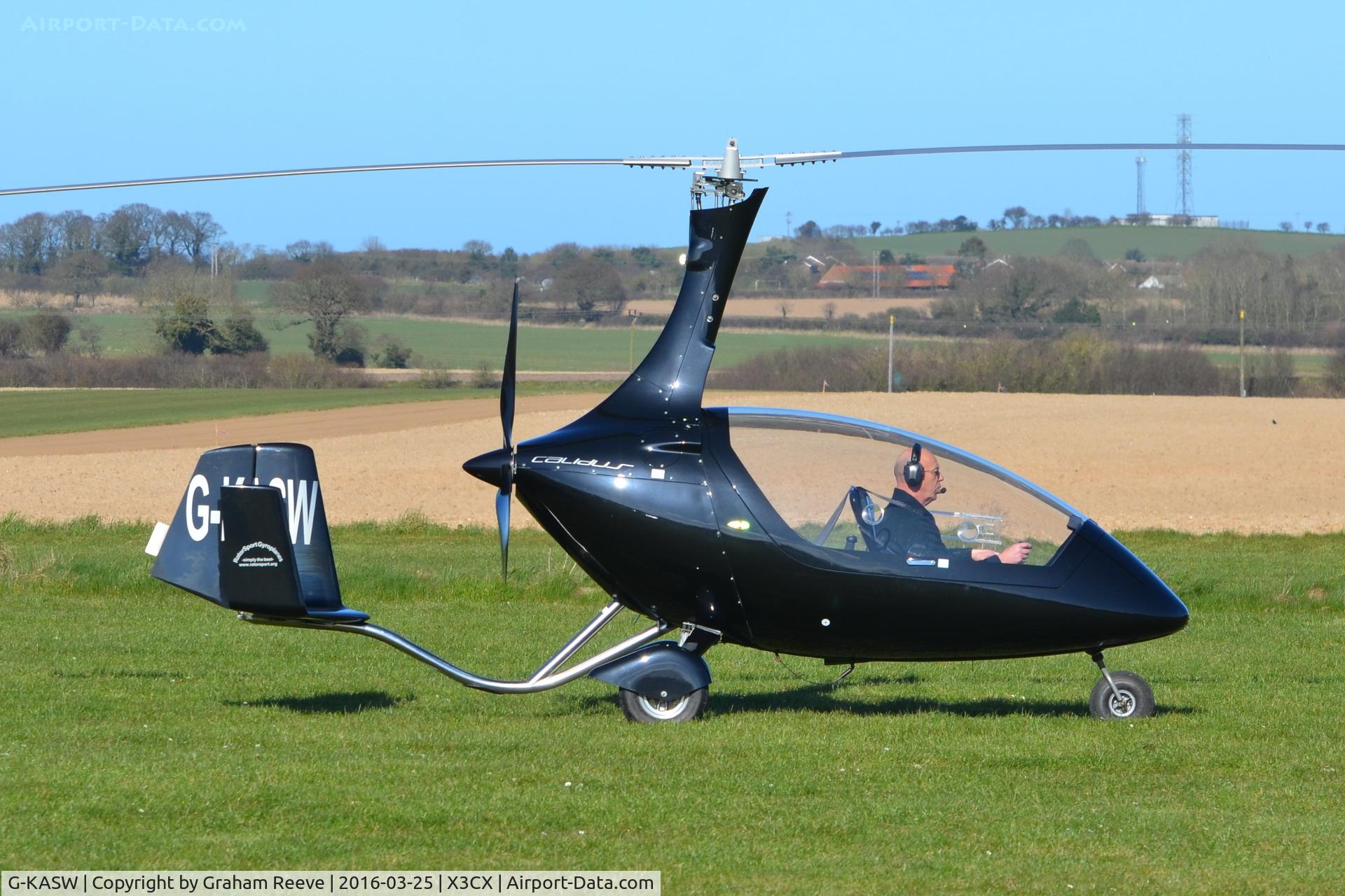 G-KASW, 2010 Rotorsport UK Calidus C/N RSUK/CALS/006, About to depart from Northrepps.