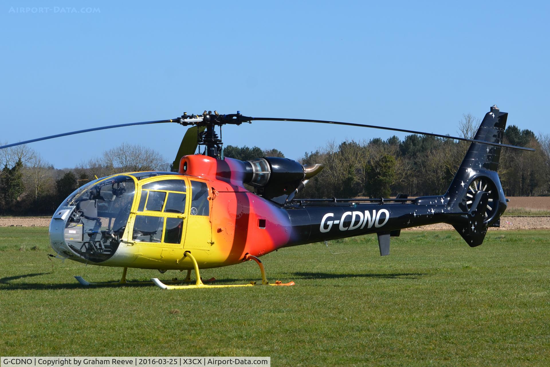 G-CDNO, 1975 Westland SA-341B Gazelle AH1 C/N 1385, Parked at Northrepps.