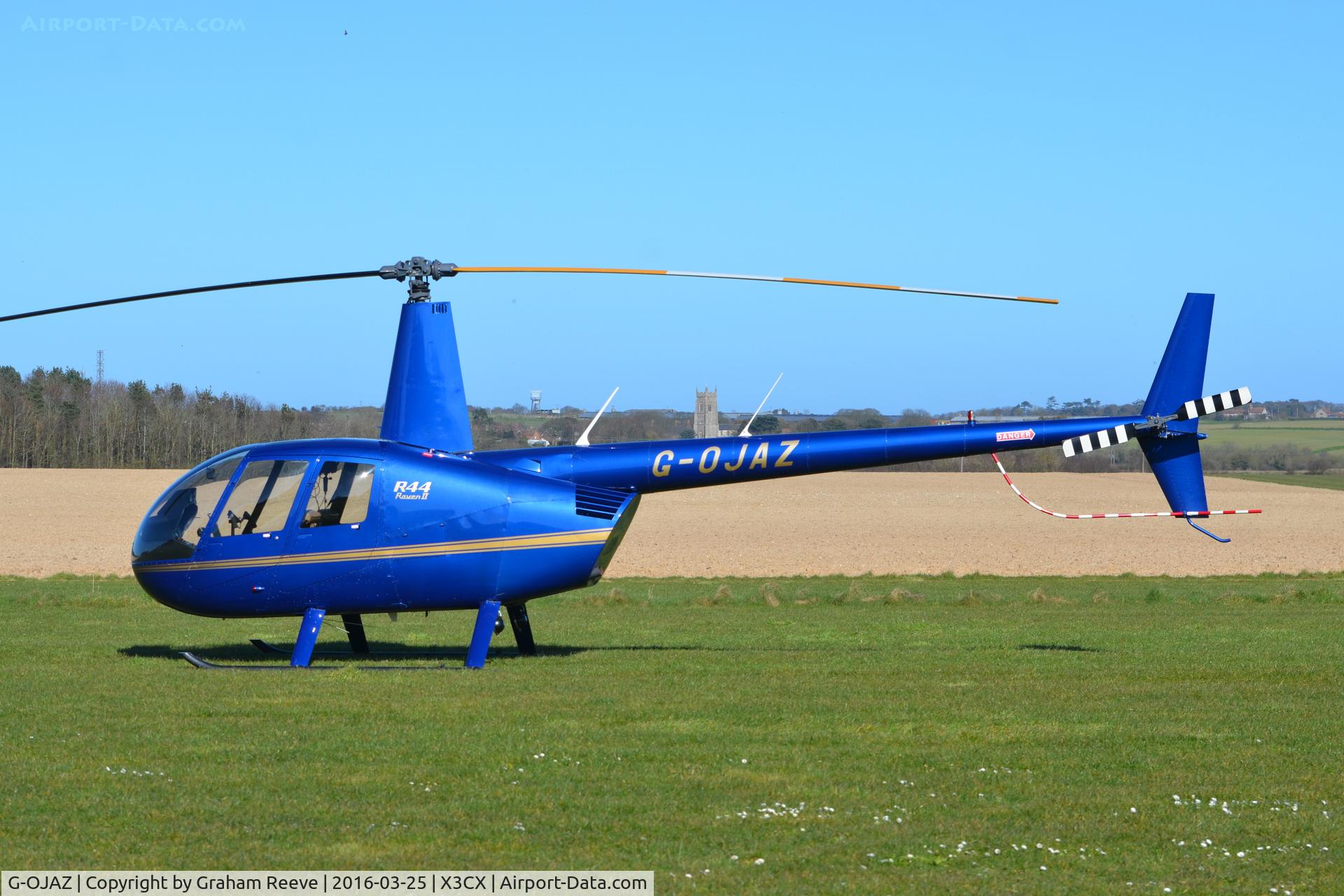 G-OJAZ, 2006 Robinson R44 Raven II C/N 11216, Parked at Northrepps.