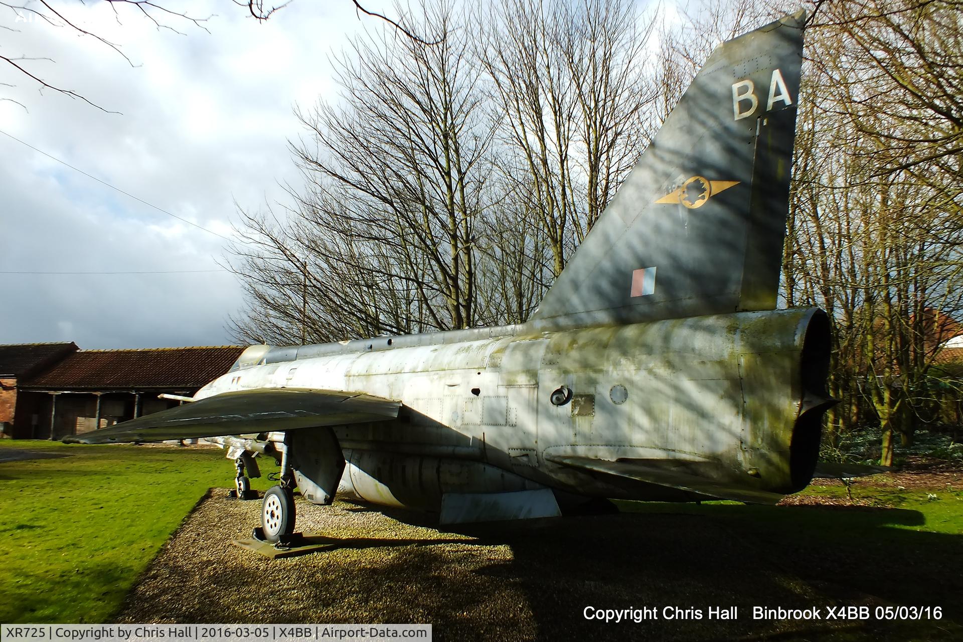 XR725, English Electric Lightning F.6 C/N 95208, preserved in Binbrook Village