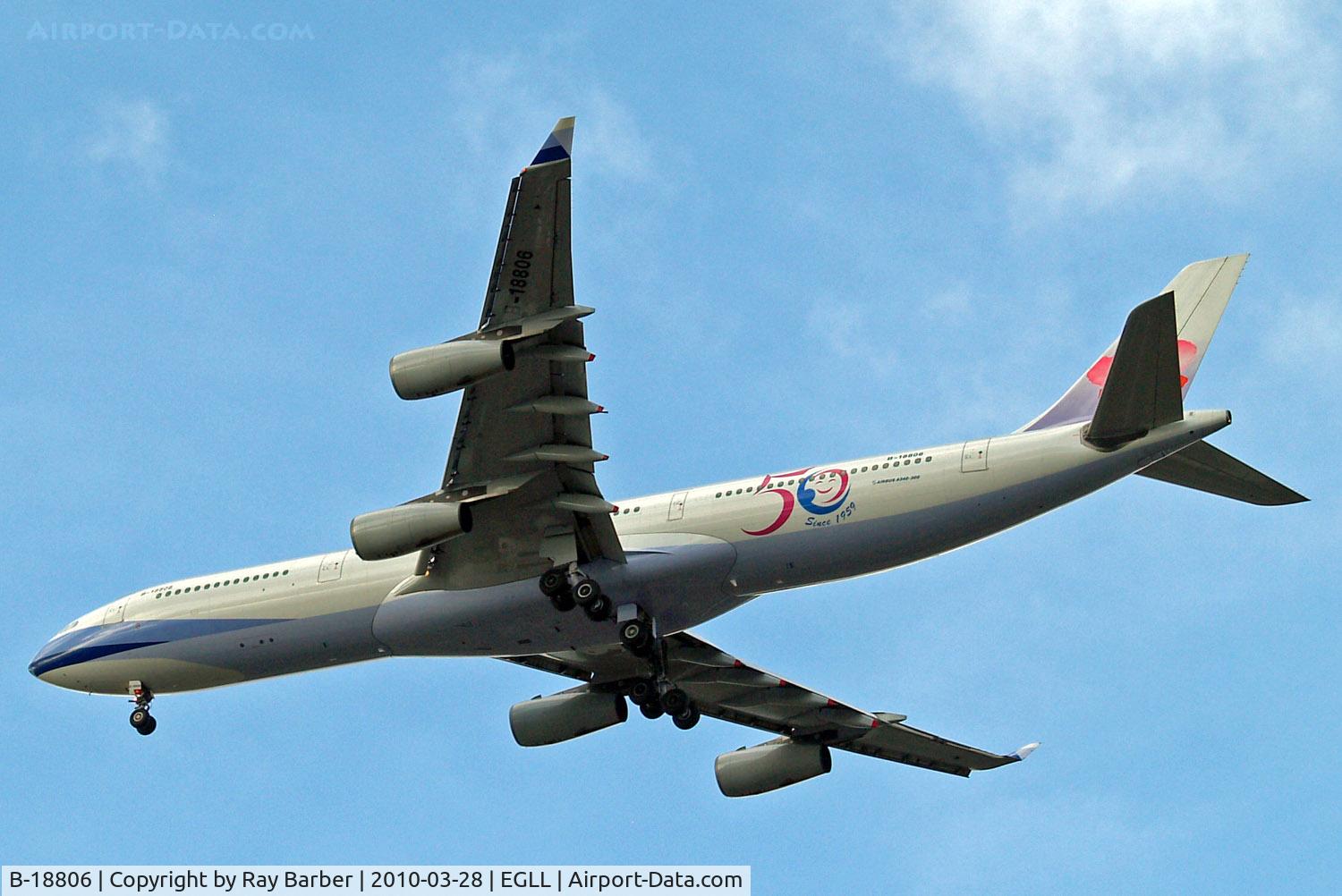 B-18806, 2001 Airbus A340-313 C/N 433, Airbus A340-313X [433] (Air China) Home~G 28/03/2010. On approach 27R.