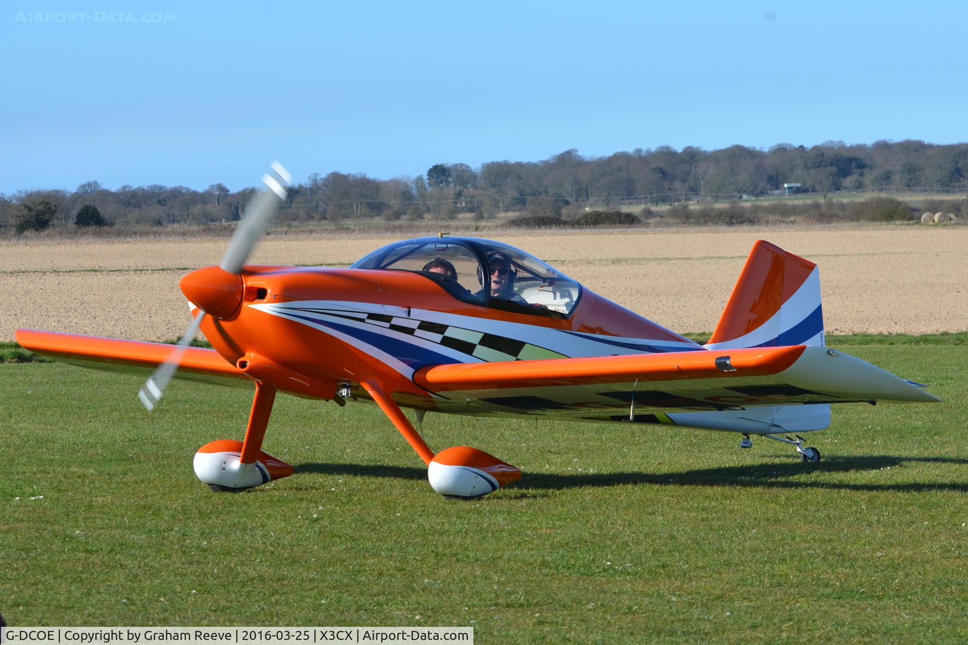 G-DCOE, 2014 Vans RV-6 C/N PFA 181-13280, Just landed at Northrepps.