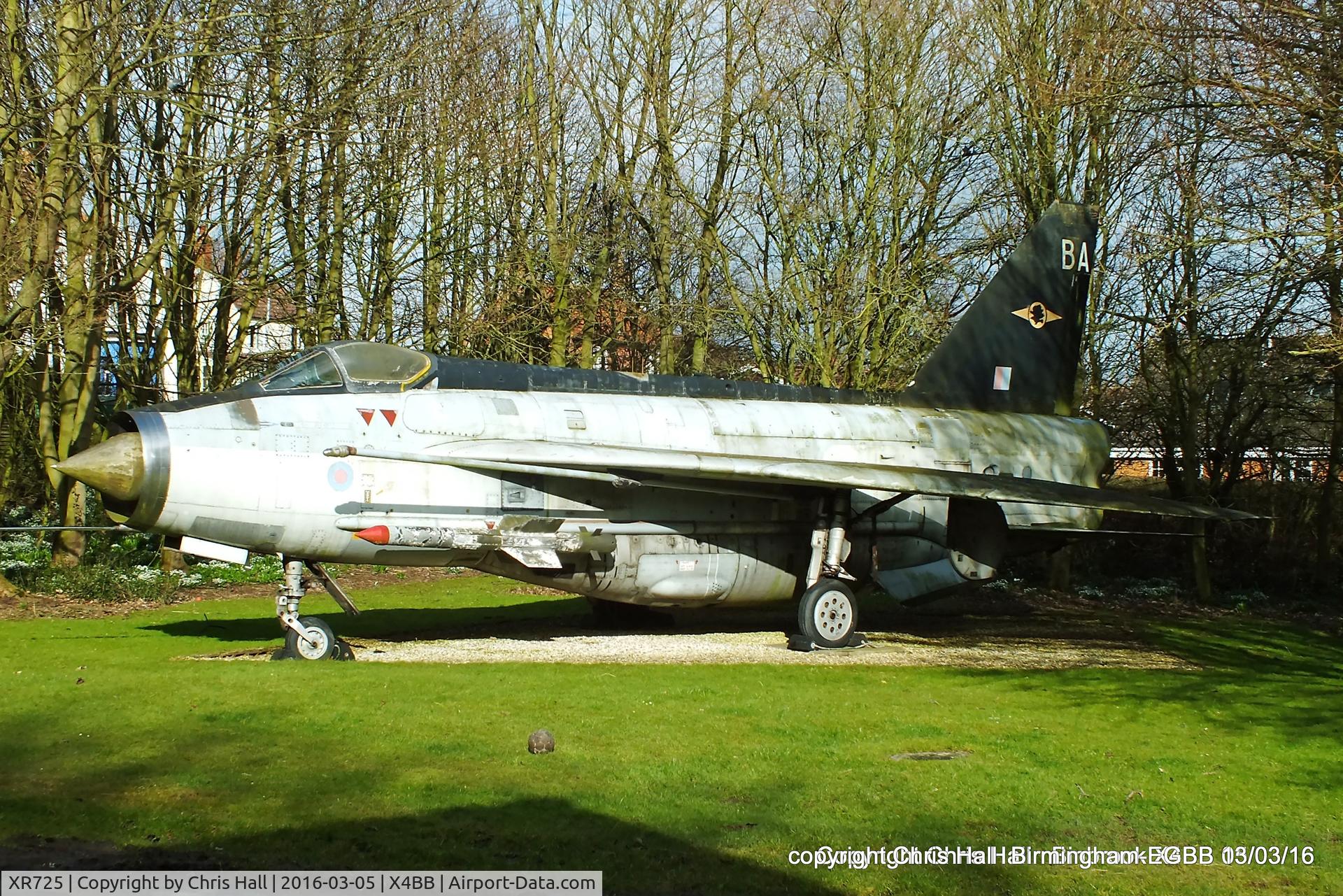 XR725, English Electric Lightning F.6 C/N 95208, preserved in Binbrook Village