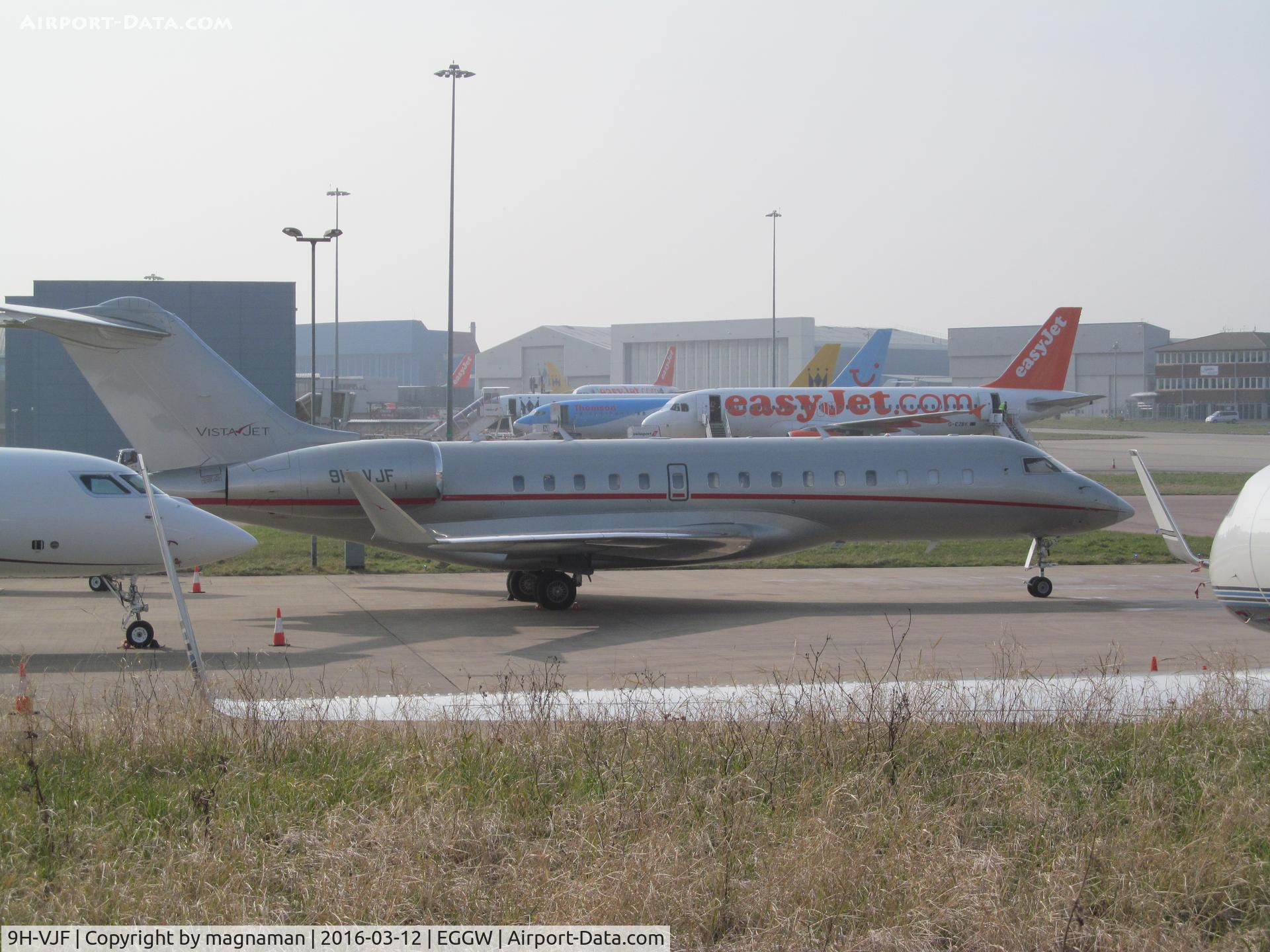 9H-VJF, 2012 Bombardier BD-700-1A10 Global 6000 C/N 9503, vistajet at luton