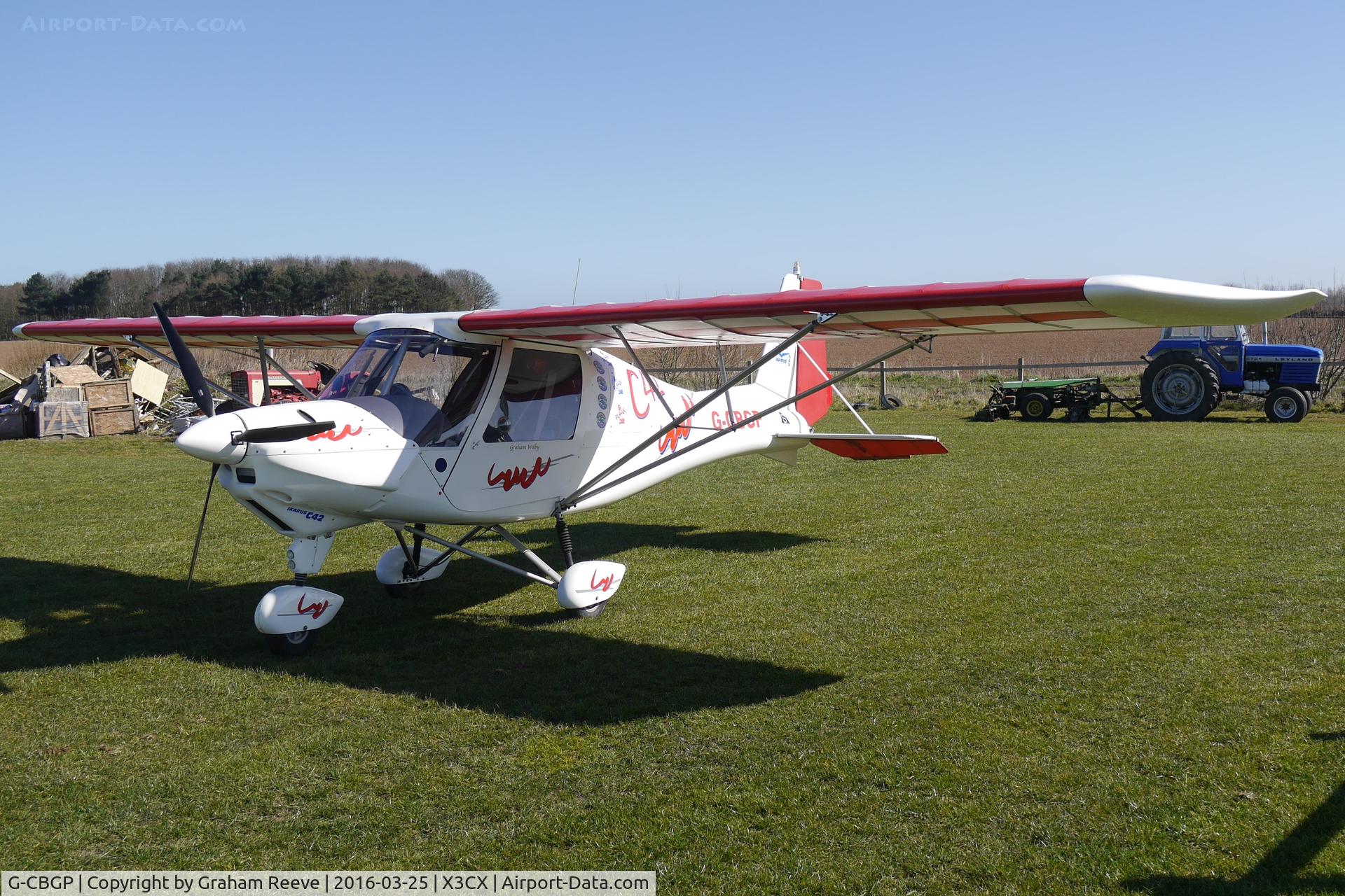 G-CBGP, 2001 Comco Ikarus C42 FB UK C/N PFA 322-13741, Parked at Northrepps.
