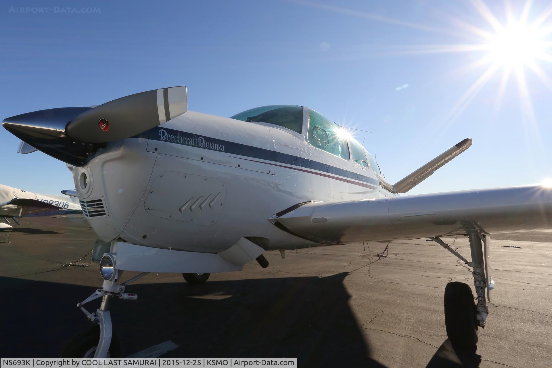 N5693K, 1964 Beech S35 Bonanza C/N D-7625, 93K at KSMO parking