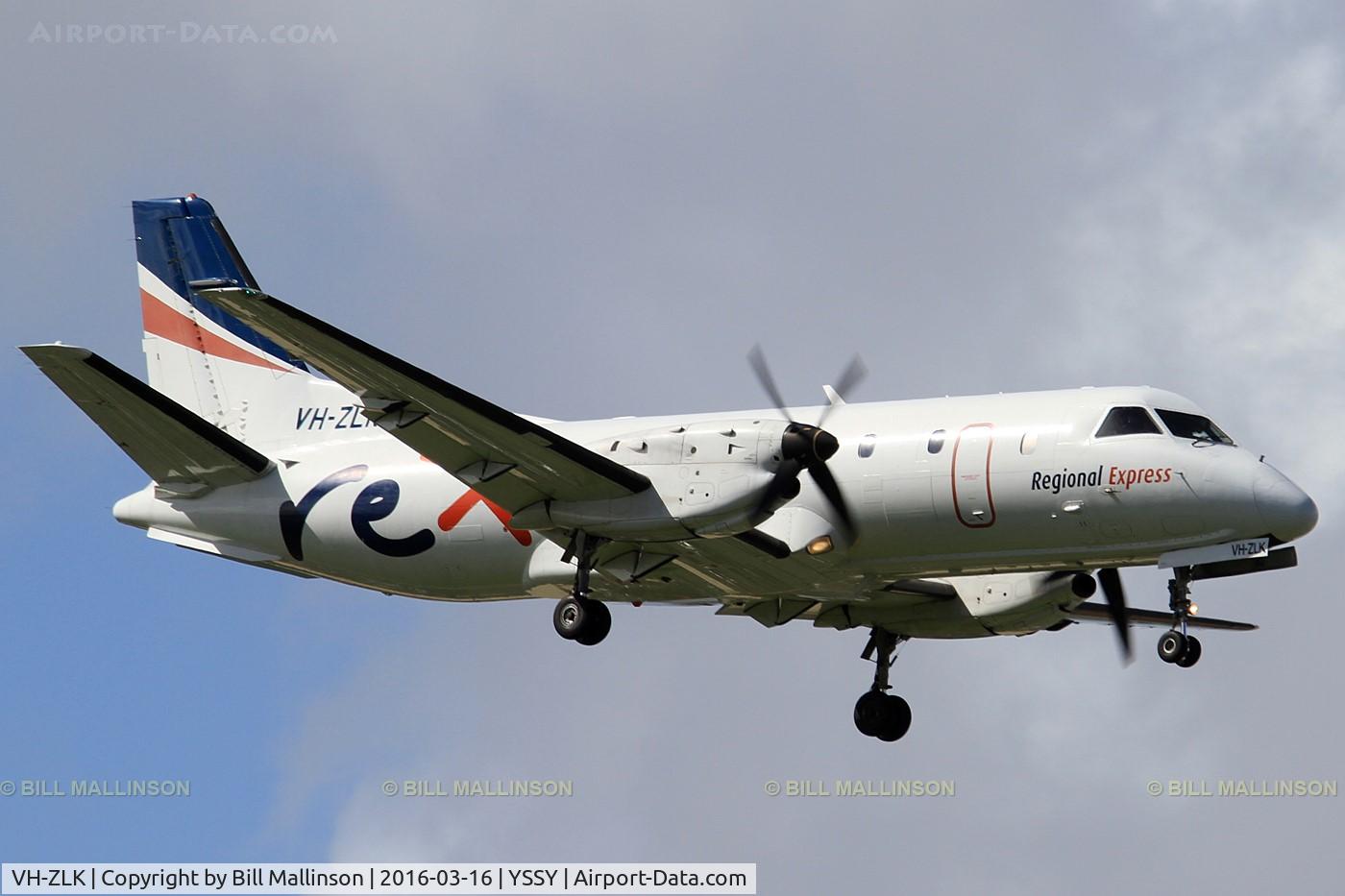 VH-ZLK, 1995 Saab 340B C/N 340B-381, finals to 16R